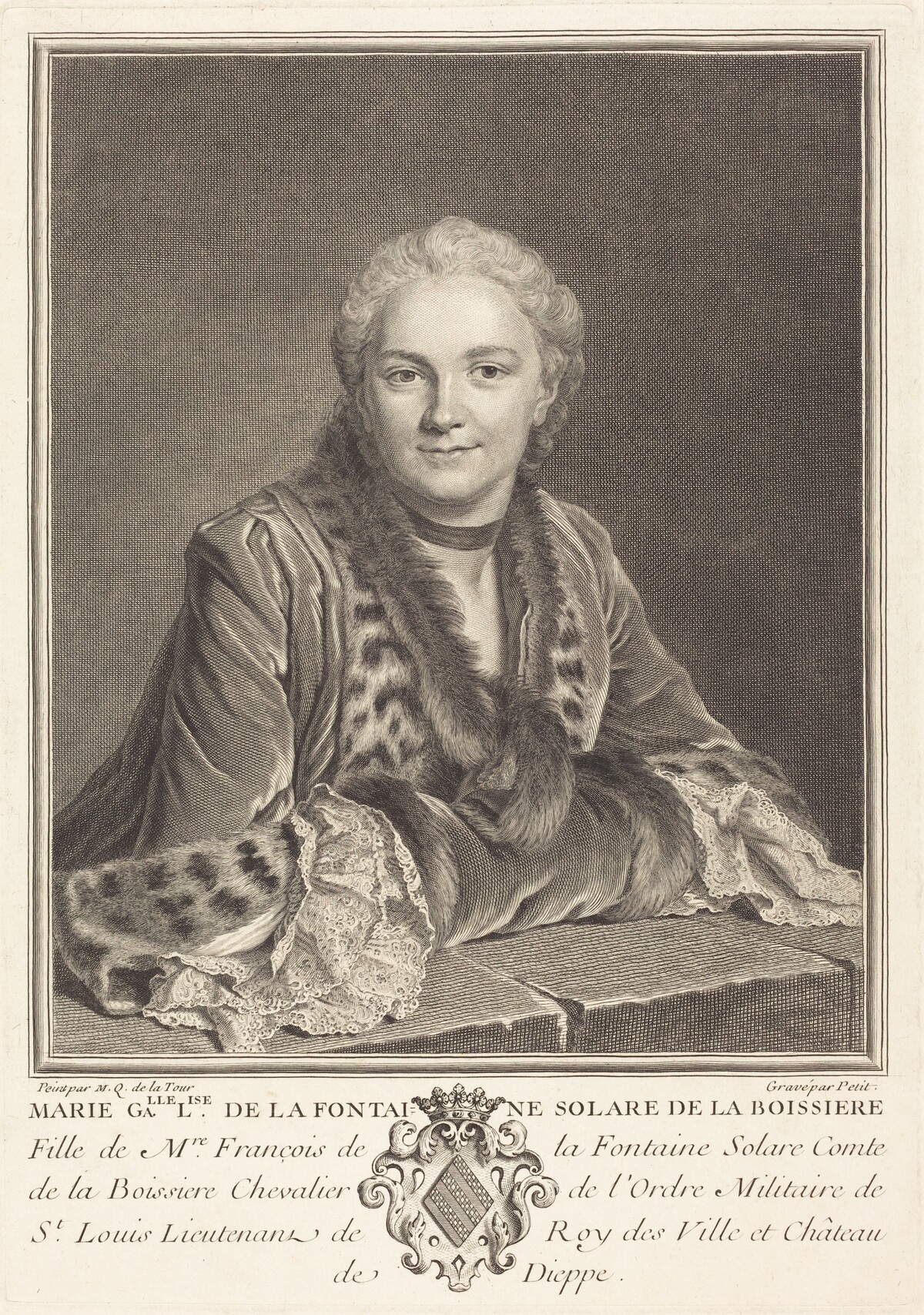 Marie Gallelise de la Fontaine by Louis Petit after Maurice-Quentin de La Tour
