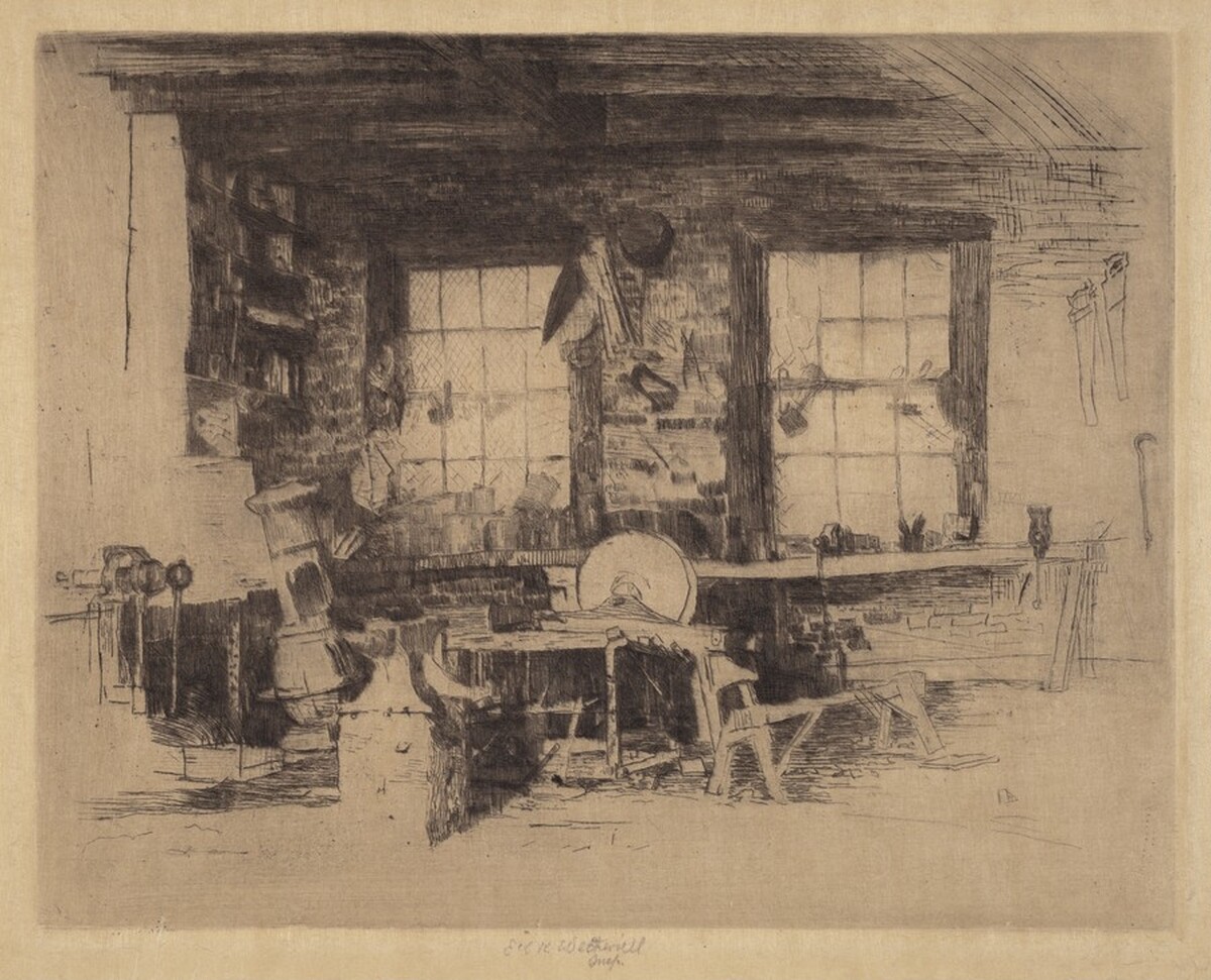 Ben Hawkin's Blacksmith Shop by Elisha Kent Kane Wetherill