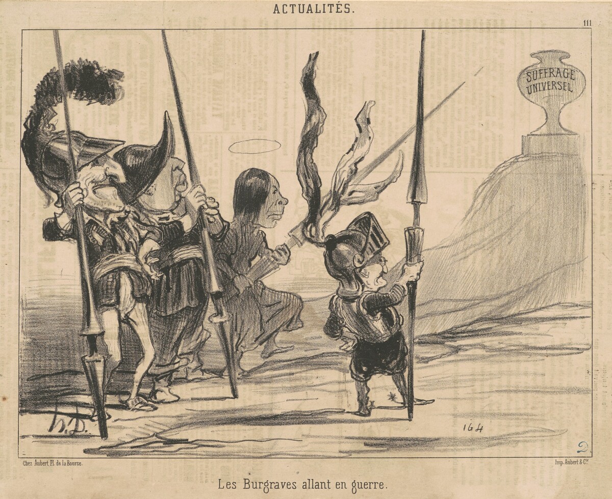 Les burgraves allant en guerre by Honoré Daumier