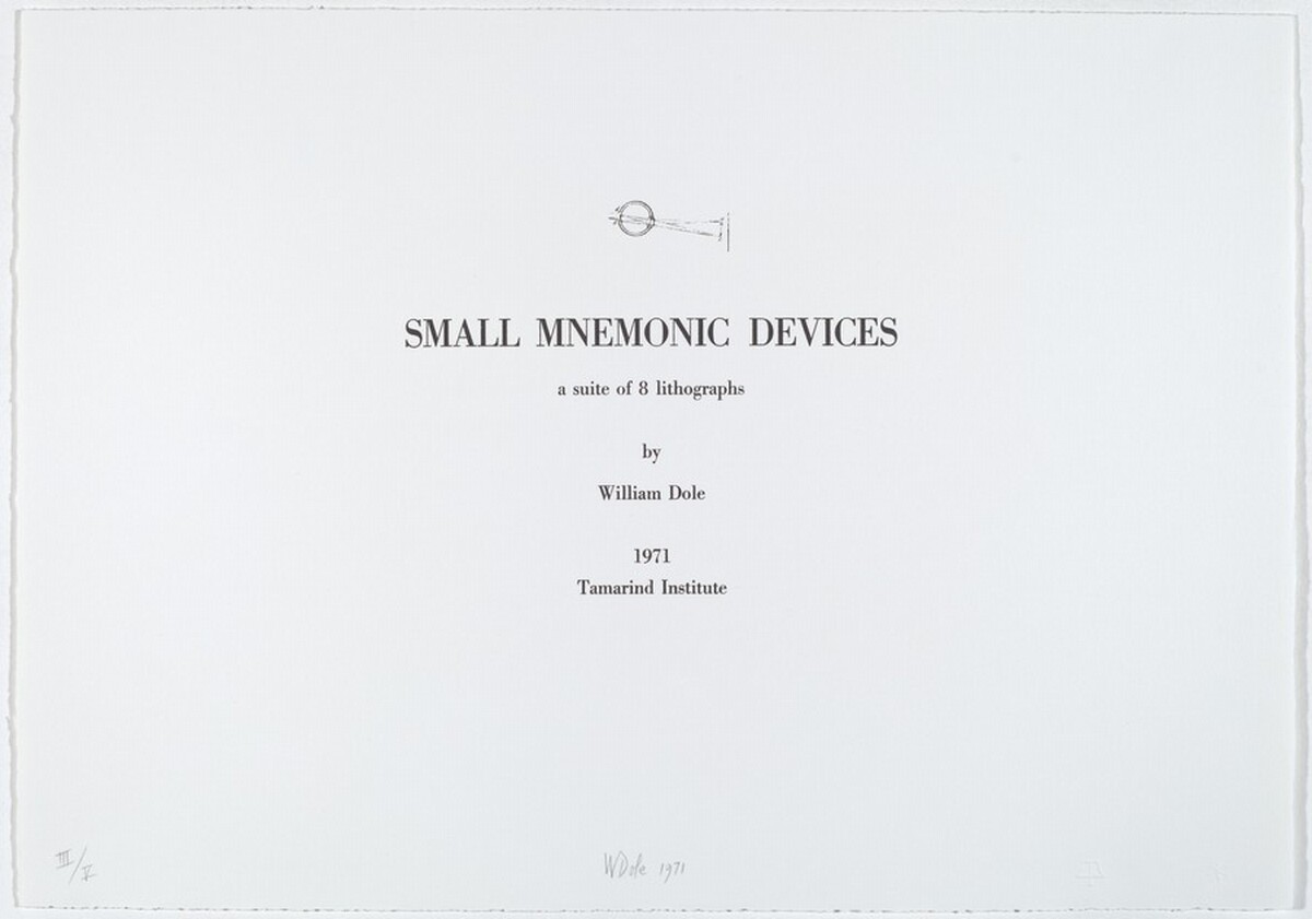Title Page for "Small Mnemonic Devices" by William Dole
