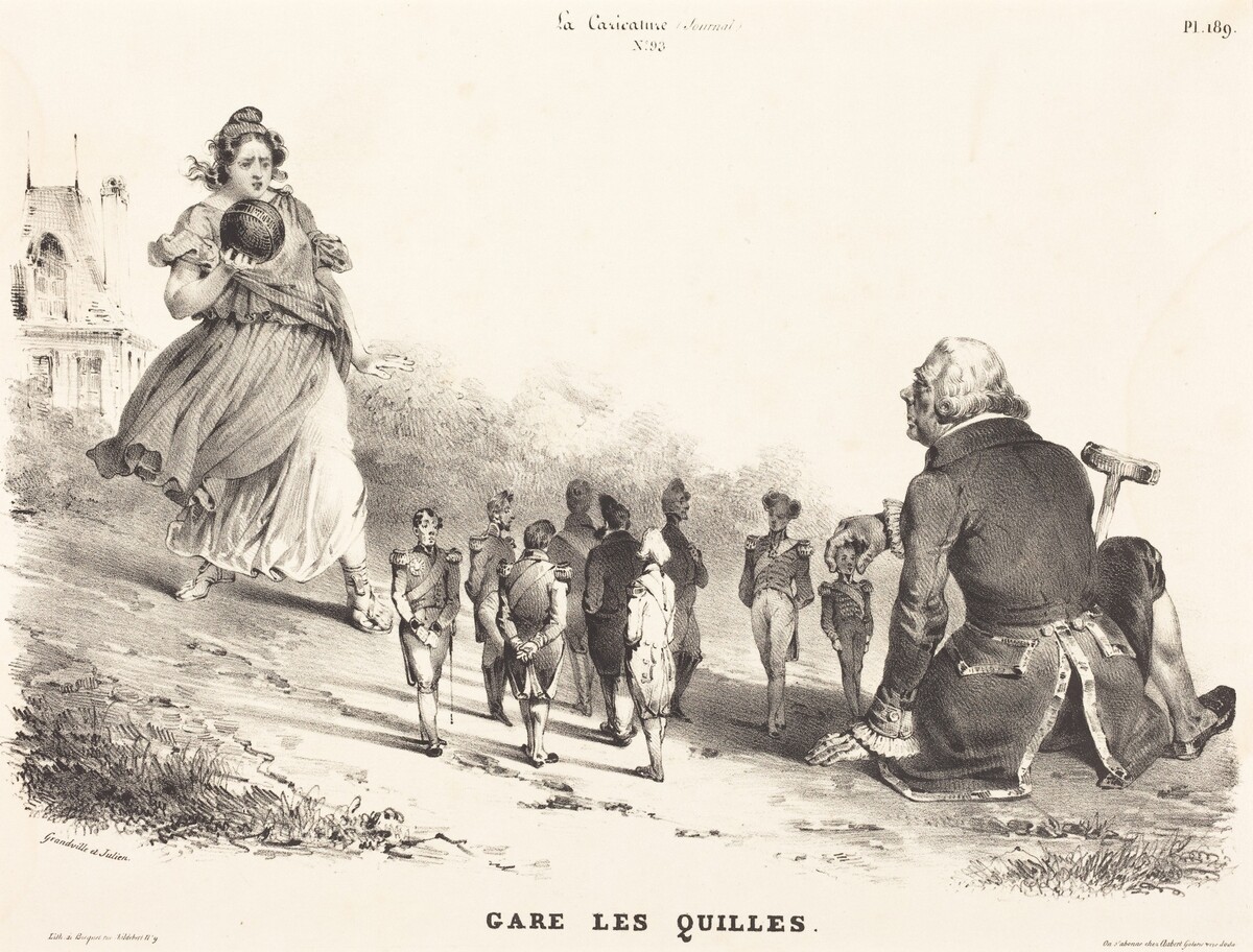 Gare les Quilles by Jean-Ignace-Isidore Grandville