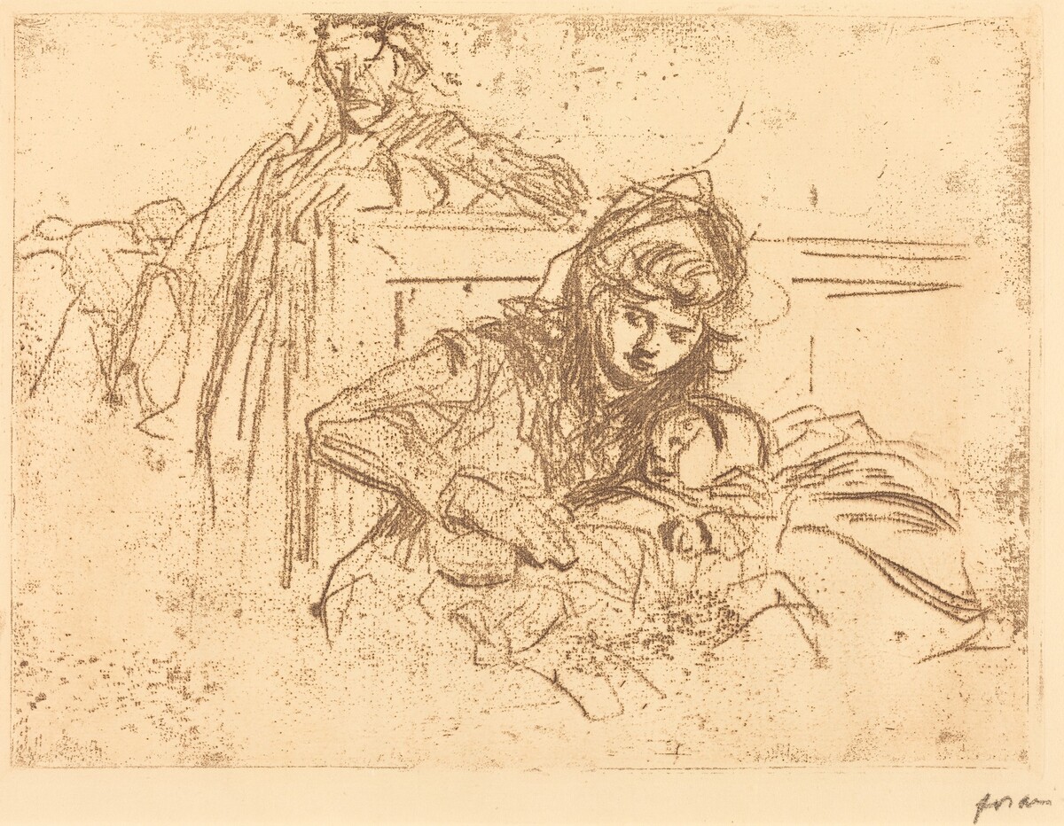 Témoins à l'audience (1ère planche) (Evidence at the Hearing) (first plate) by Jean-Louis Forain