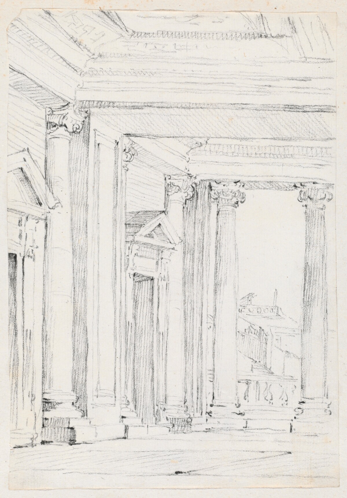 Portico of the Palazzo Nuovo, on the Campidoglio by Joseph-Marie Vien