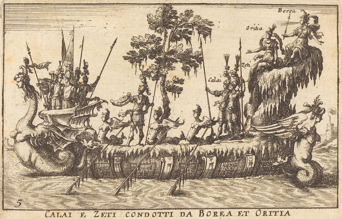 Calai e Zeti condotti da Borea et Oritia by Balthasar Moncornet after Remigio Cantagallina