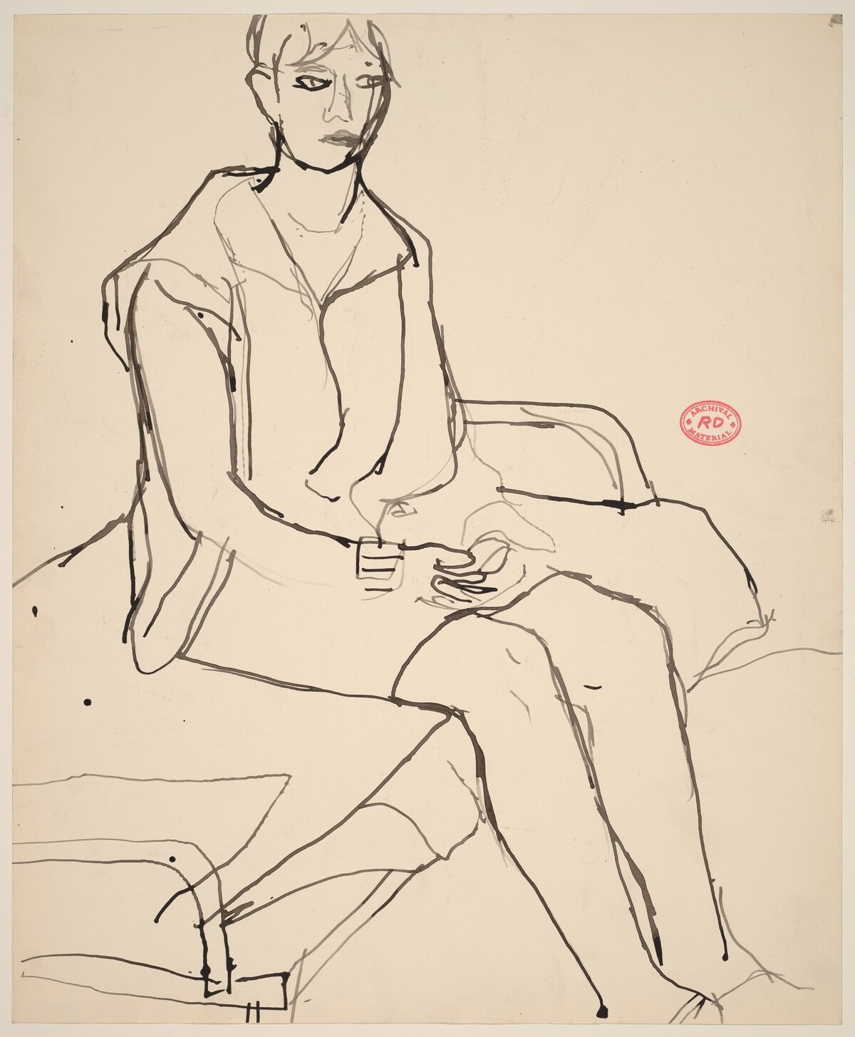 Untitled [woman seated on a cot] by Richard Diebenkorn