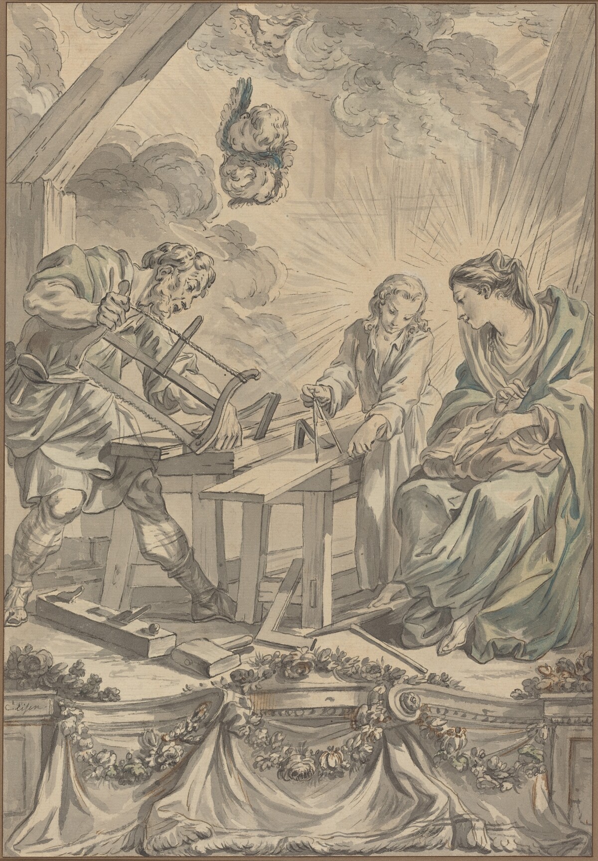 The Holy Family in the Carpenter's Shop by Charles Eisen