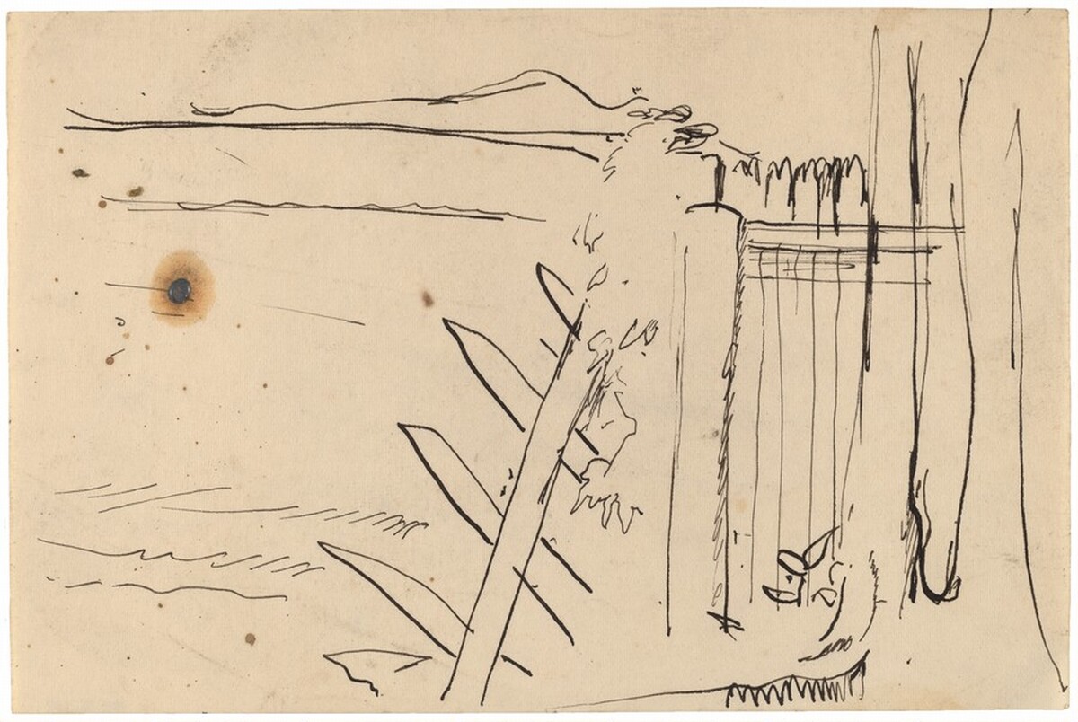 Outdoor Scene with Picket Fence by Mark Rothko