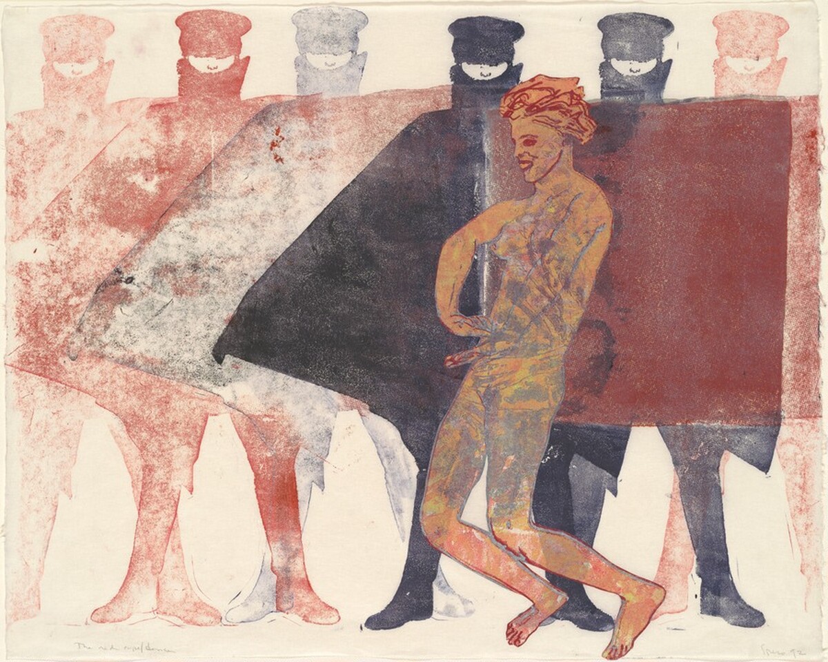 The Red Cape/Dancer by Nancy Spero