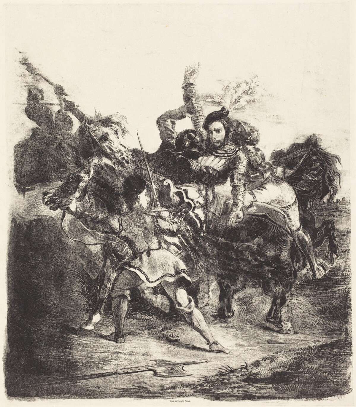 Weislingen Attacked by the Forces of Goetz (Weislingen attaqué par les gens de Goetz) by Eugène Delacroix