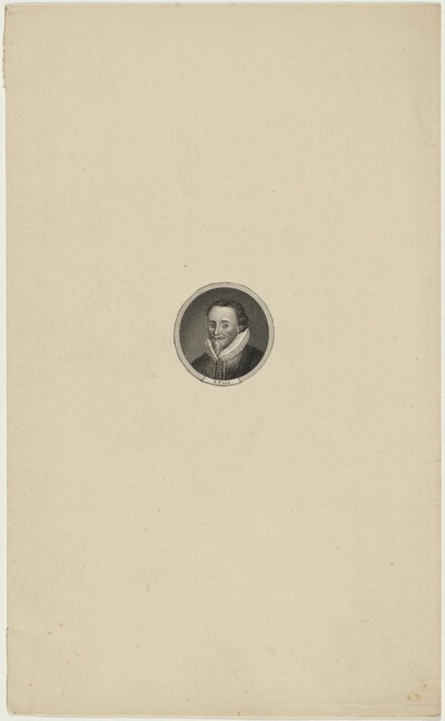 Medallion Portrait of Man in Ruff and  Pointed Beard