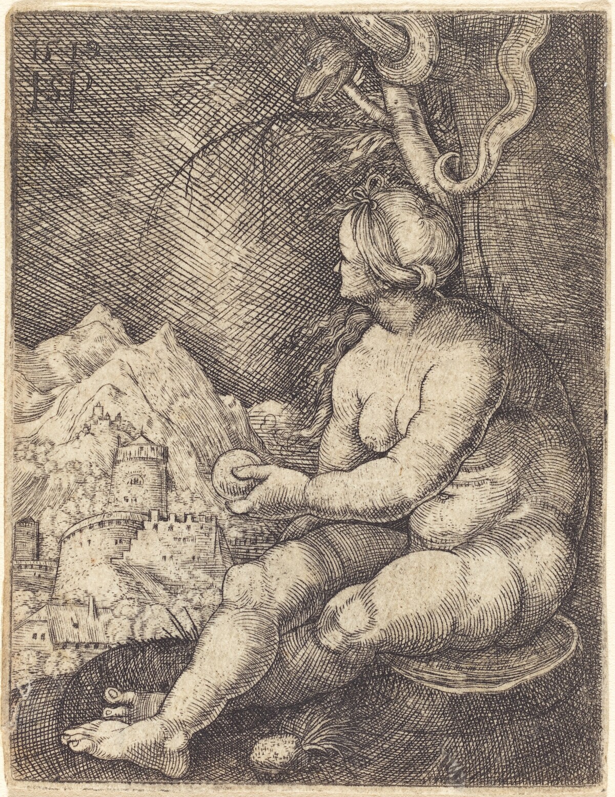 Eve Seated by Sebald Beham