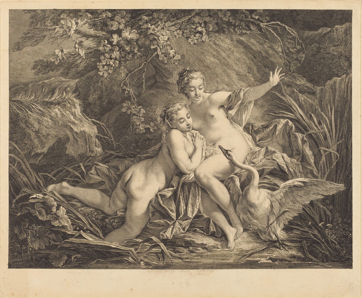 Jupiter and Leda by William Wynne Ryland after François Boucher