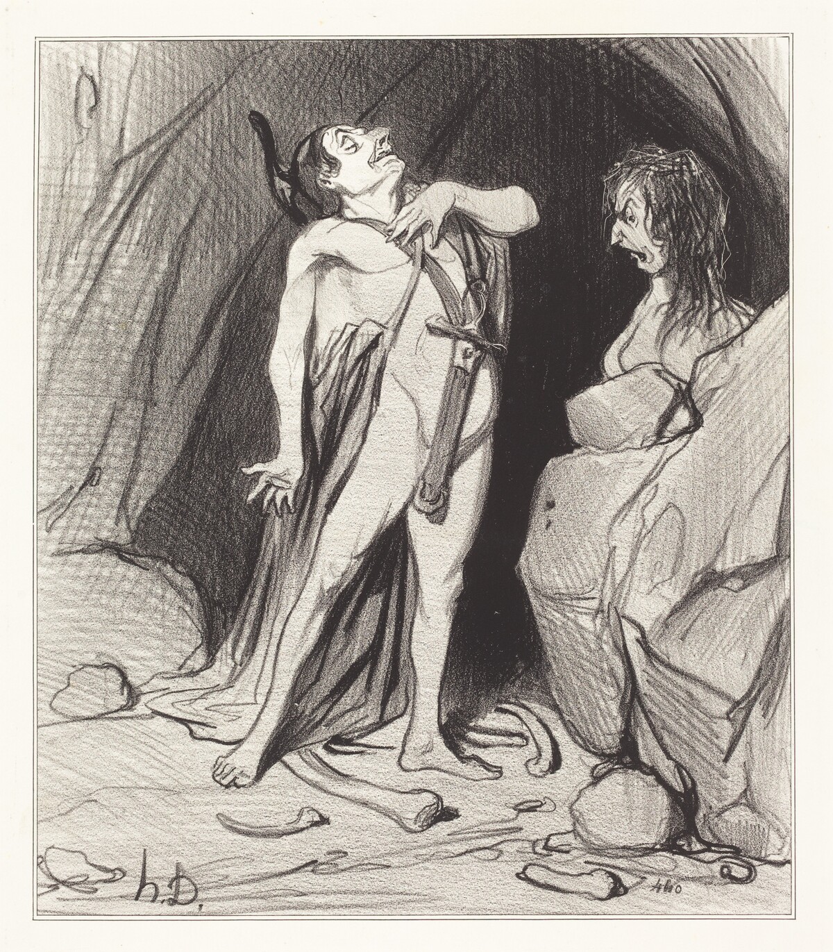 Oedipe chez le Sphinx by Honoré Daumier