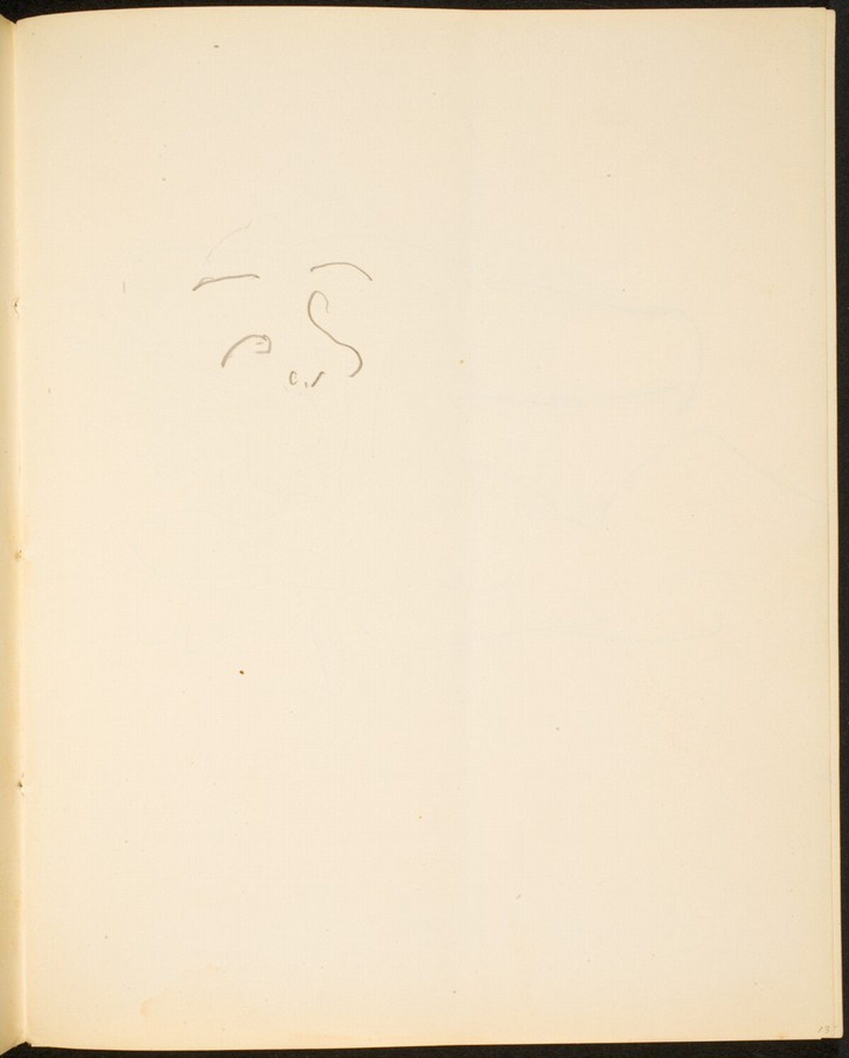 Benonnenes Gesicht (Sketch of Face) [p. 13] by Max Beckmann
