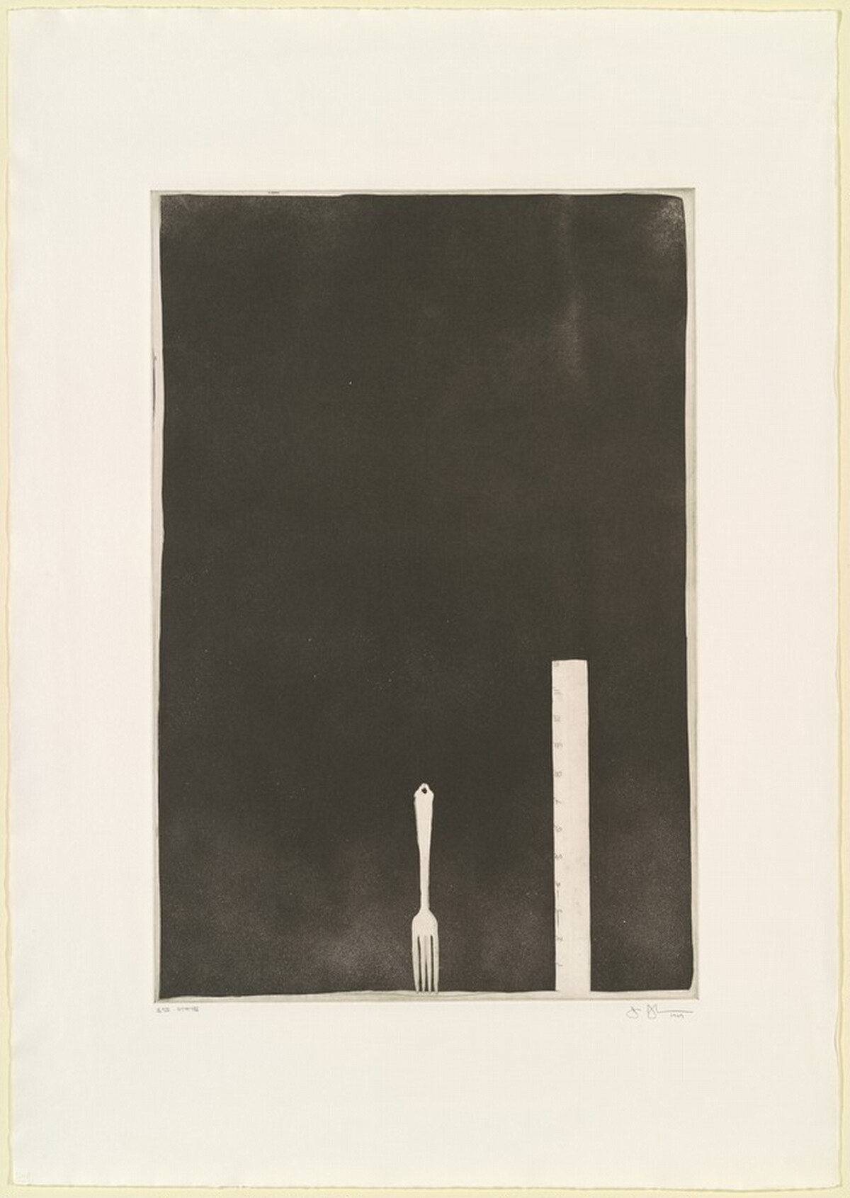 Untitled, Second State (Ruler and Fork) [state proof of 2nd state] by Jasper Johns