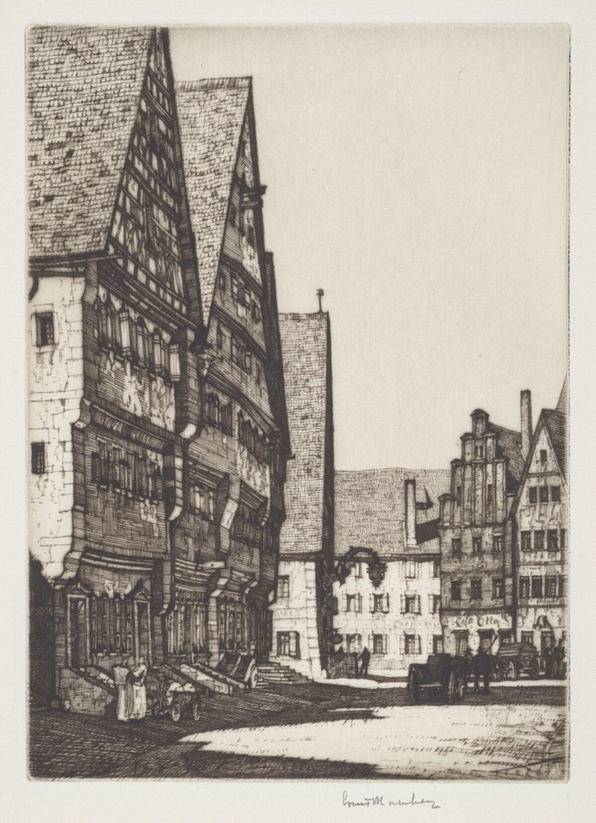 Dinkelsbuehl Houses by Louis Conrad Rosenberg