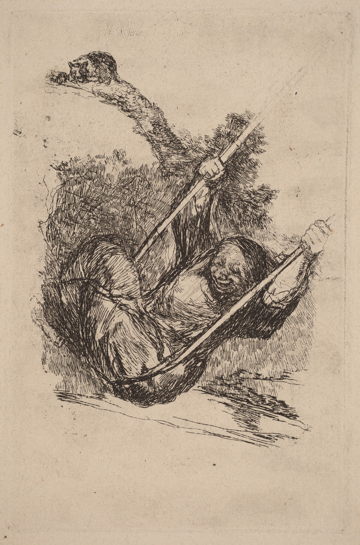 Old Woman on a Swing by Francisco Goya