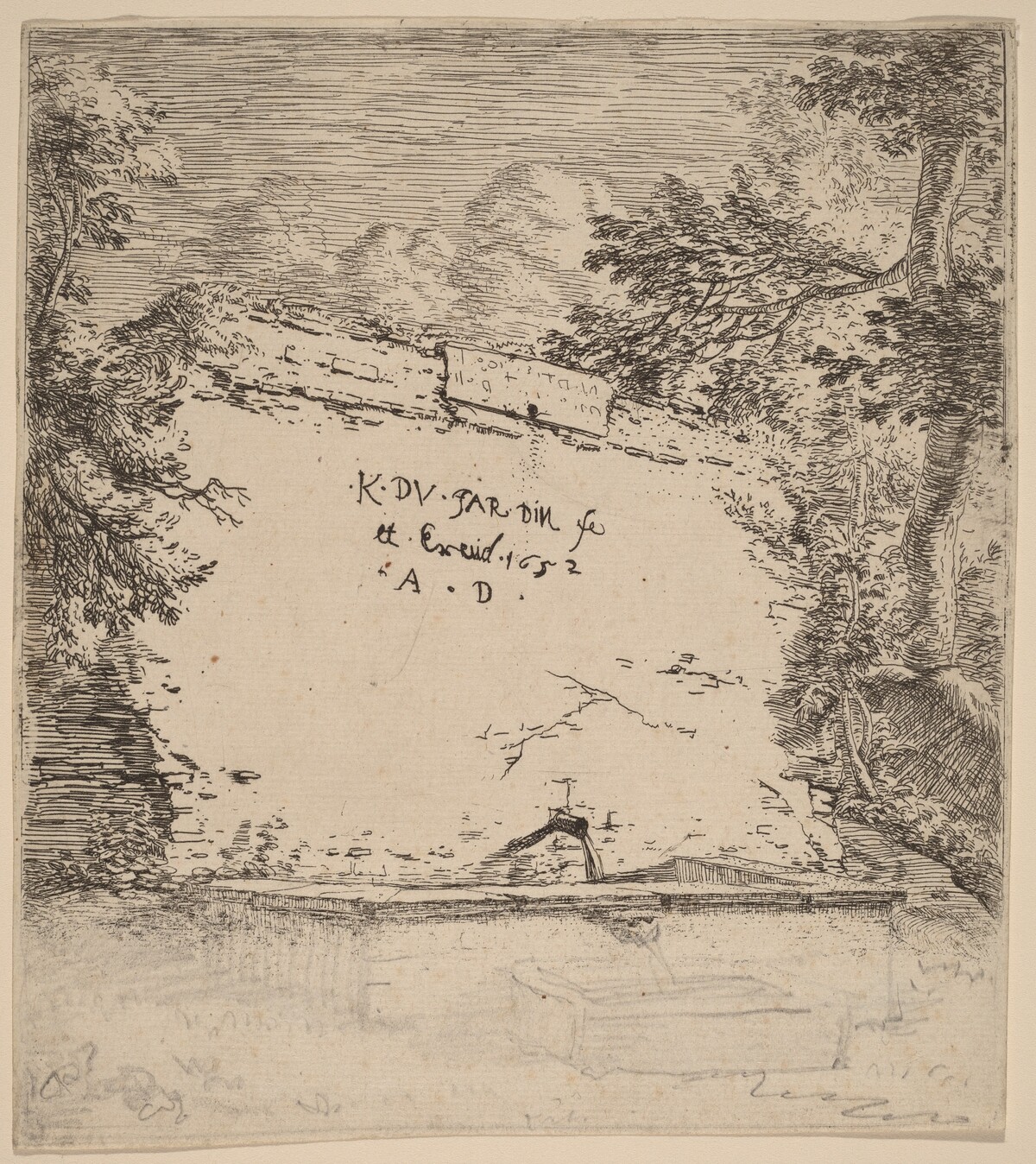 Title Page with Fountain by Karel Dujardin