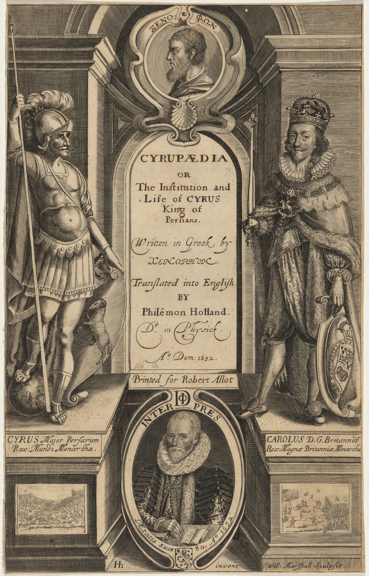 Title Page from Xenophon’s Cyrupaedia by William Marshall