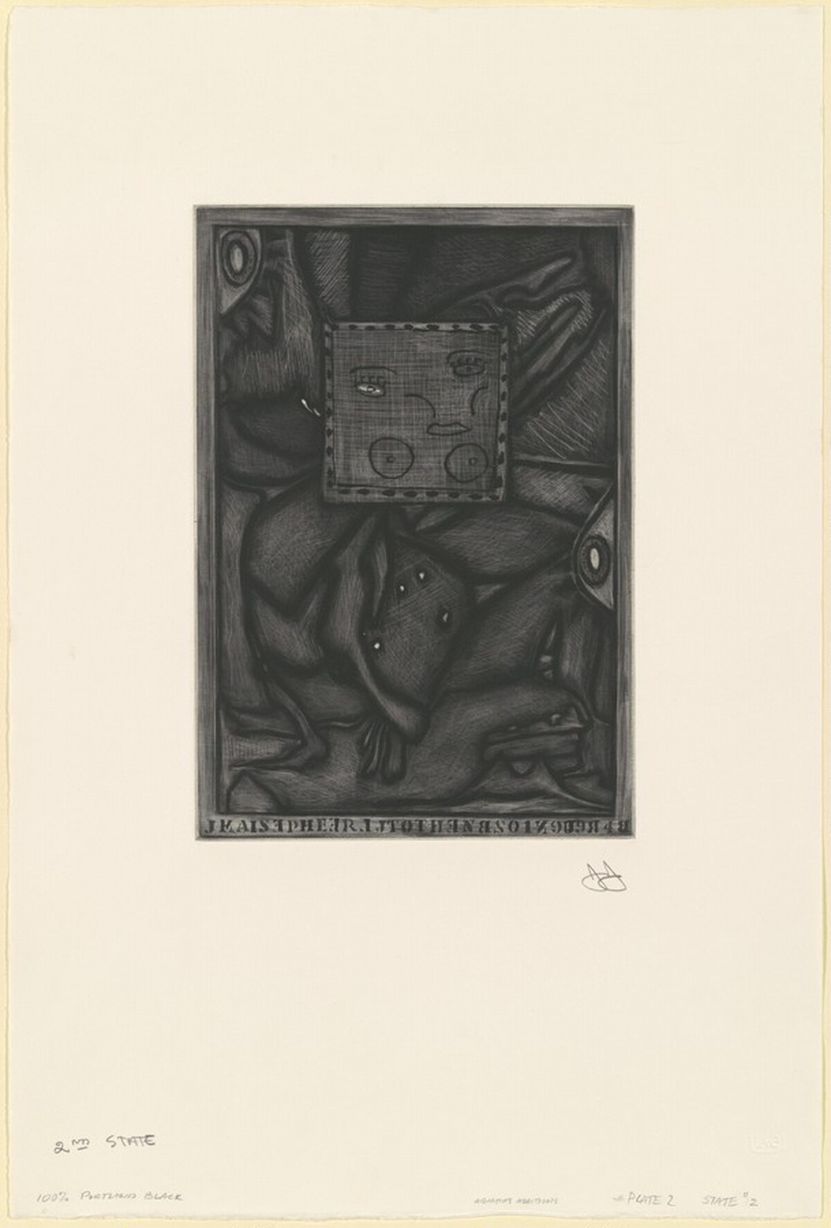 Untitled (Orange Mezzotint) [state proof of 2nd state] by Jasper Johns