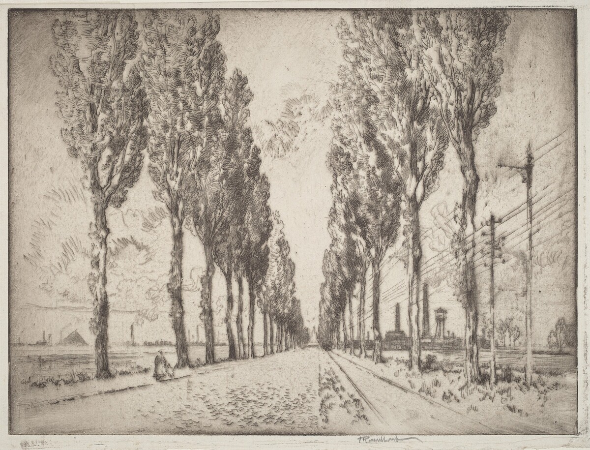 The Avenue, Valenciennes by Joseph Pennell