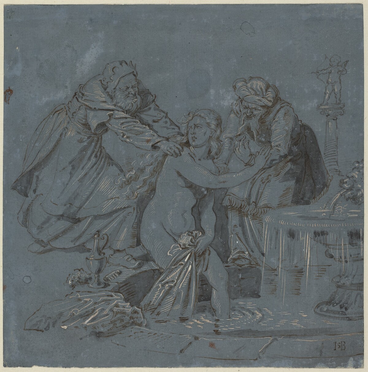 Susanna and the Elders by Attributed to Sebald Beham