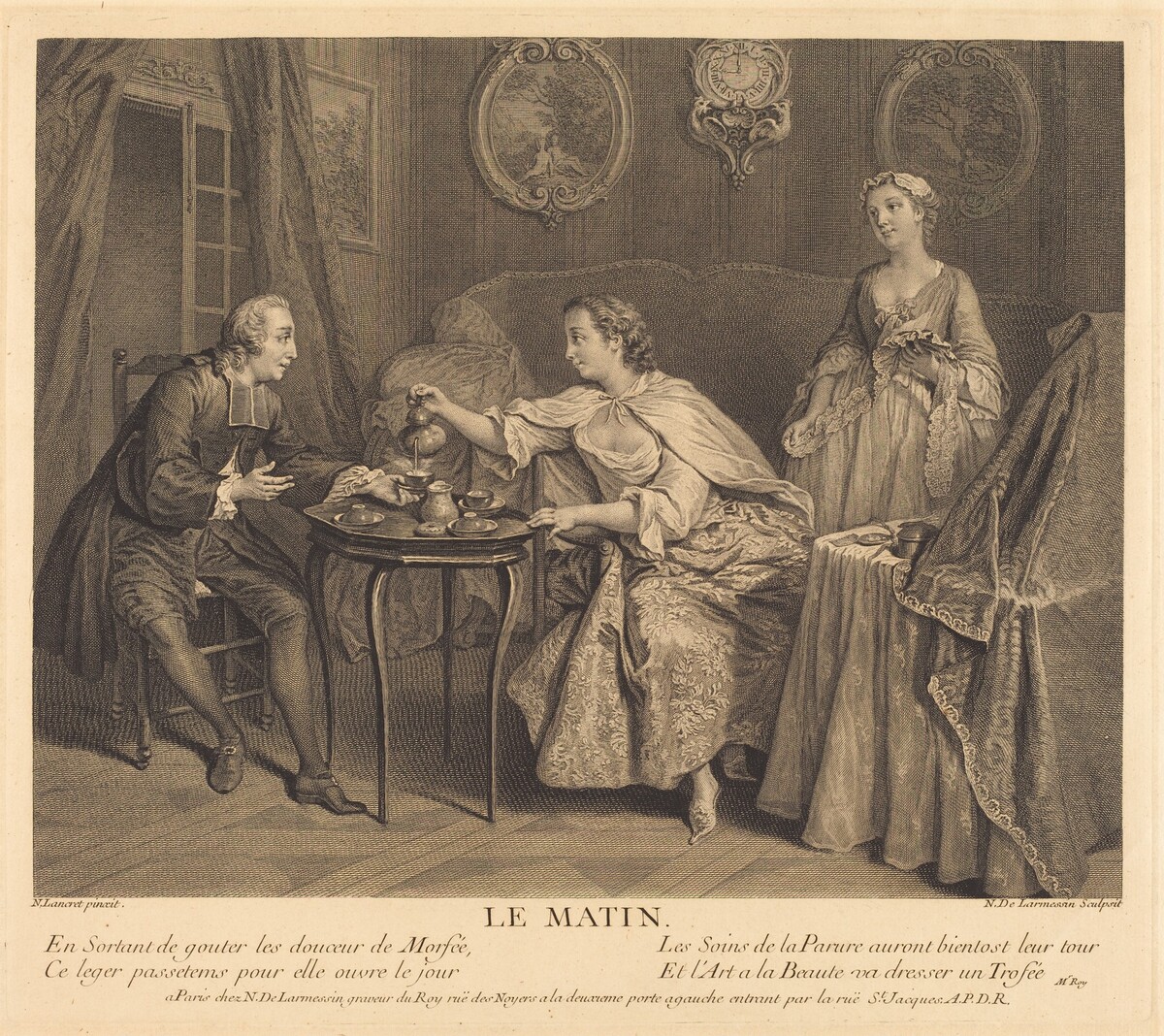 Le matin by Nicolas de Larmessin IV after Nicolas Lancret