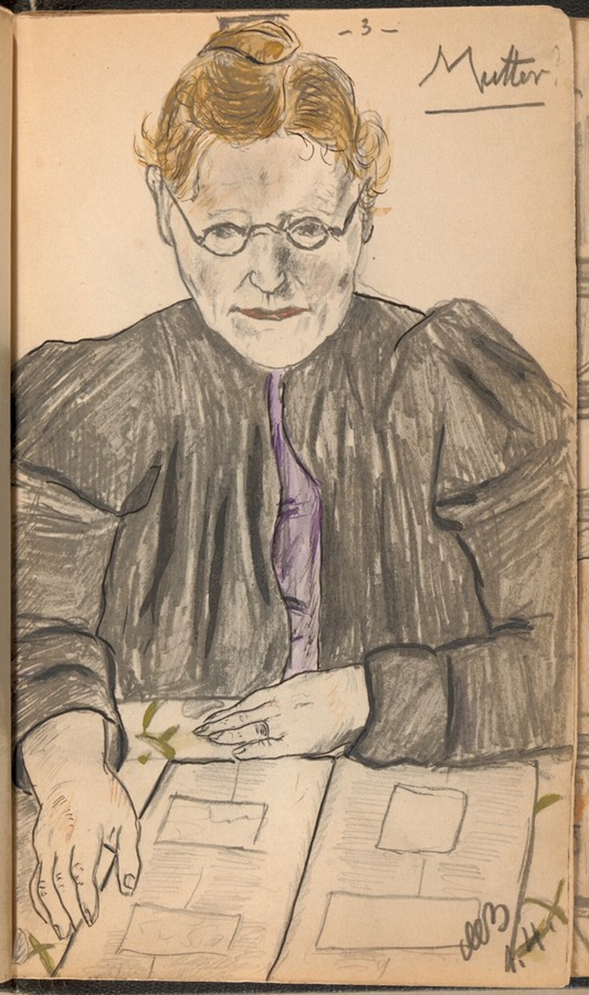 Portrait of the Artist's Mother Reading by Max Beckmann