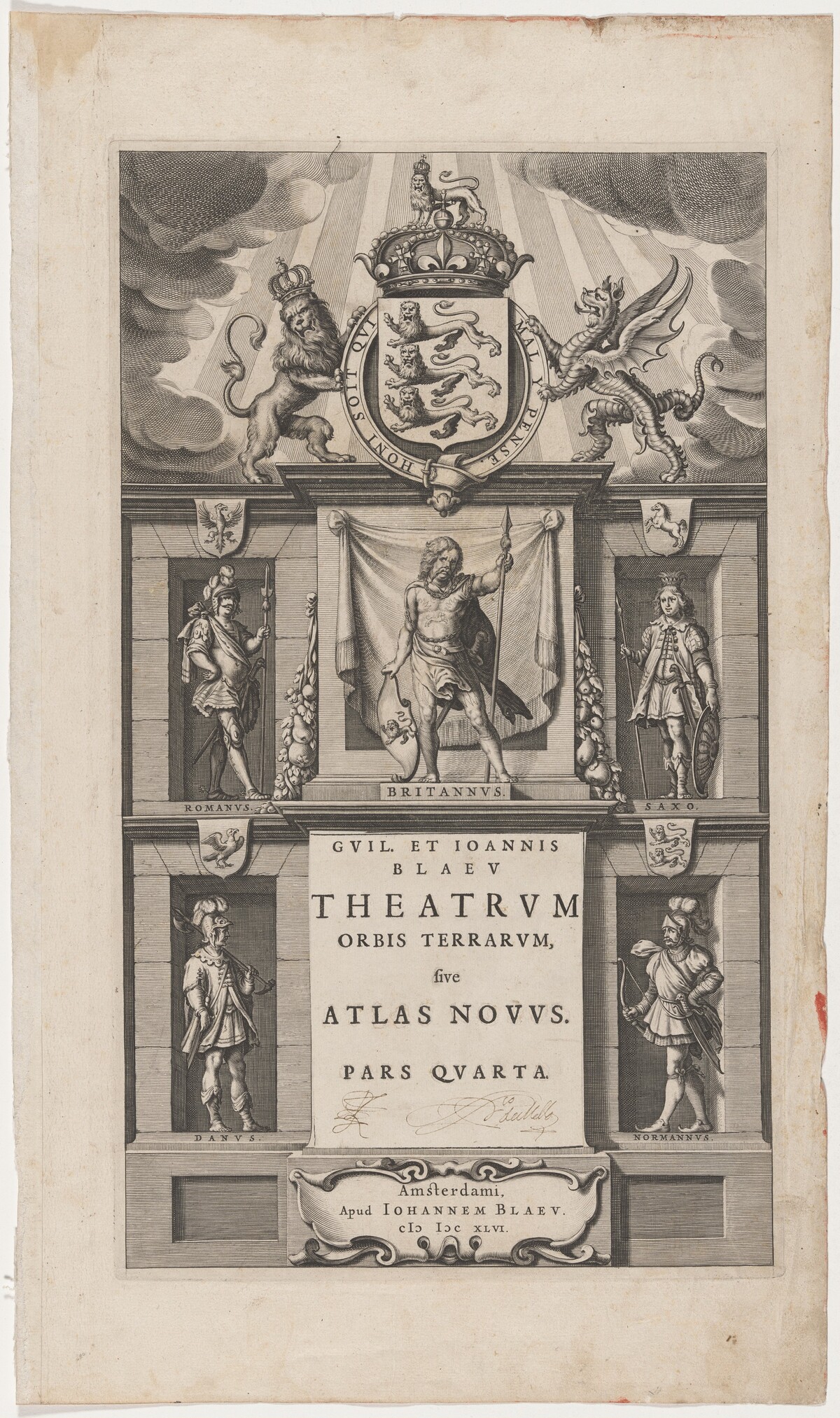Title Page to Atlas Novus by William and JohnBlaev by Unknown Artist