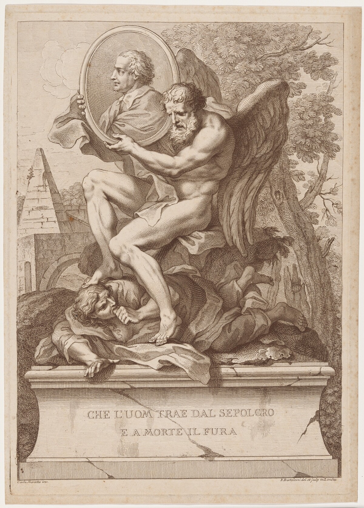 Pietro Berrettini da Cortona by Francesco Bartolozzi, after Carlo Maratta