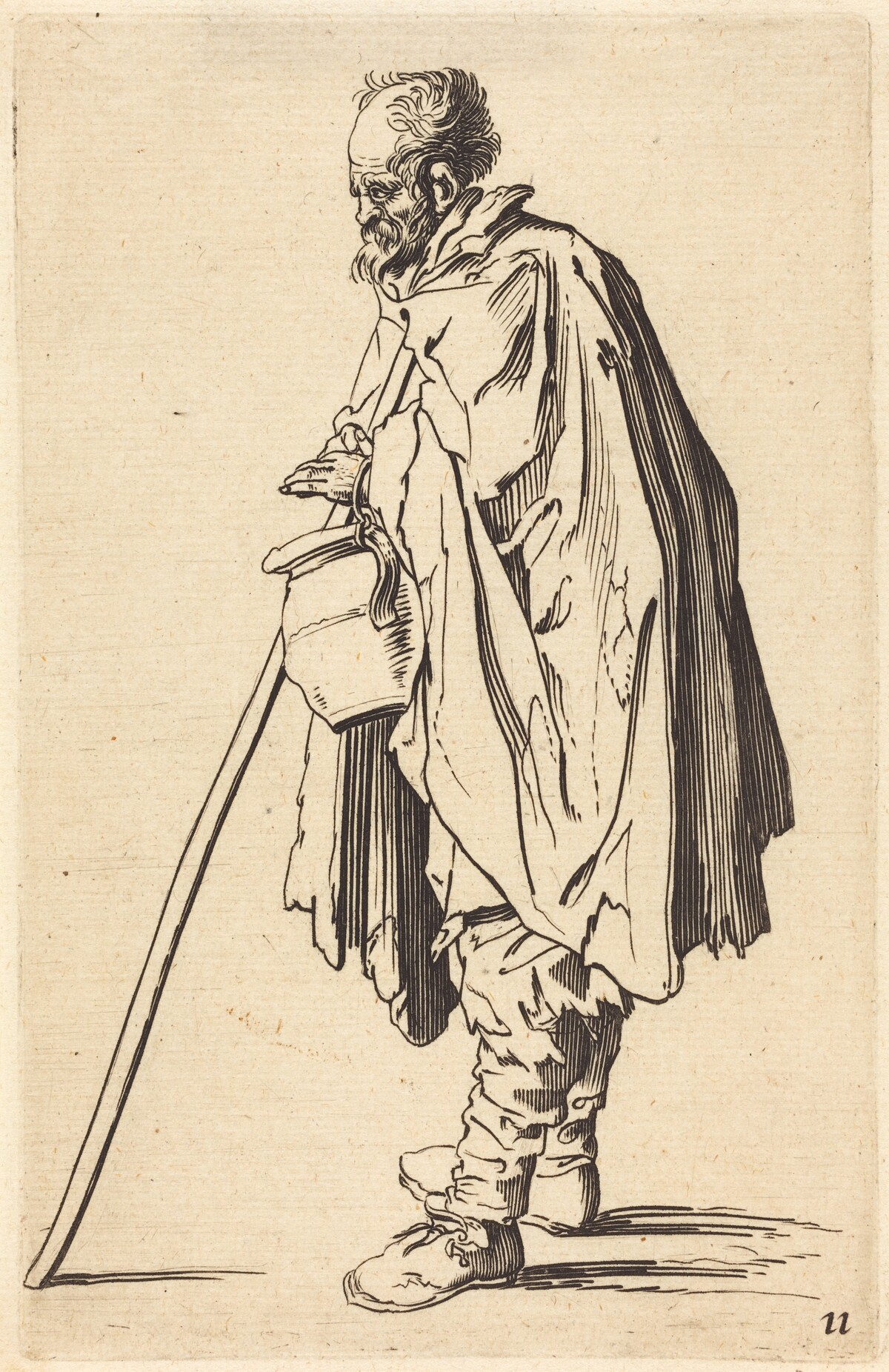 Beggar with Pot by after Jacques Callot