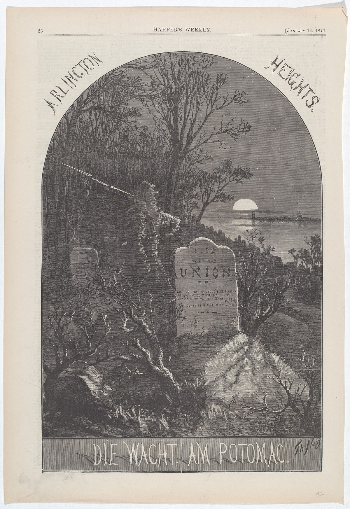 Arlington Heights. Die Wacht. Am Potomac. by Thomas Nast