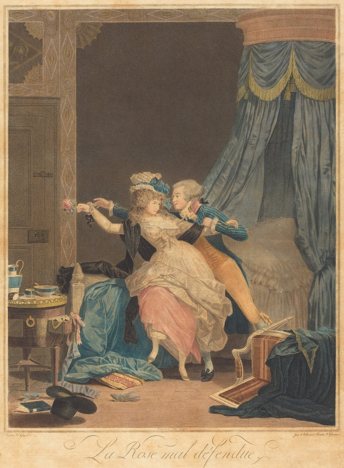 La Rose mal defendue by Philibert-Louis Debucourt