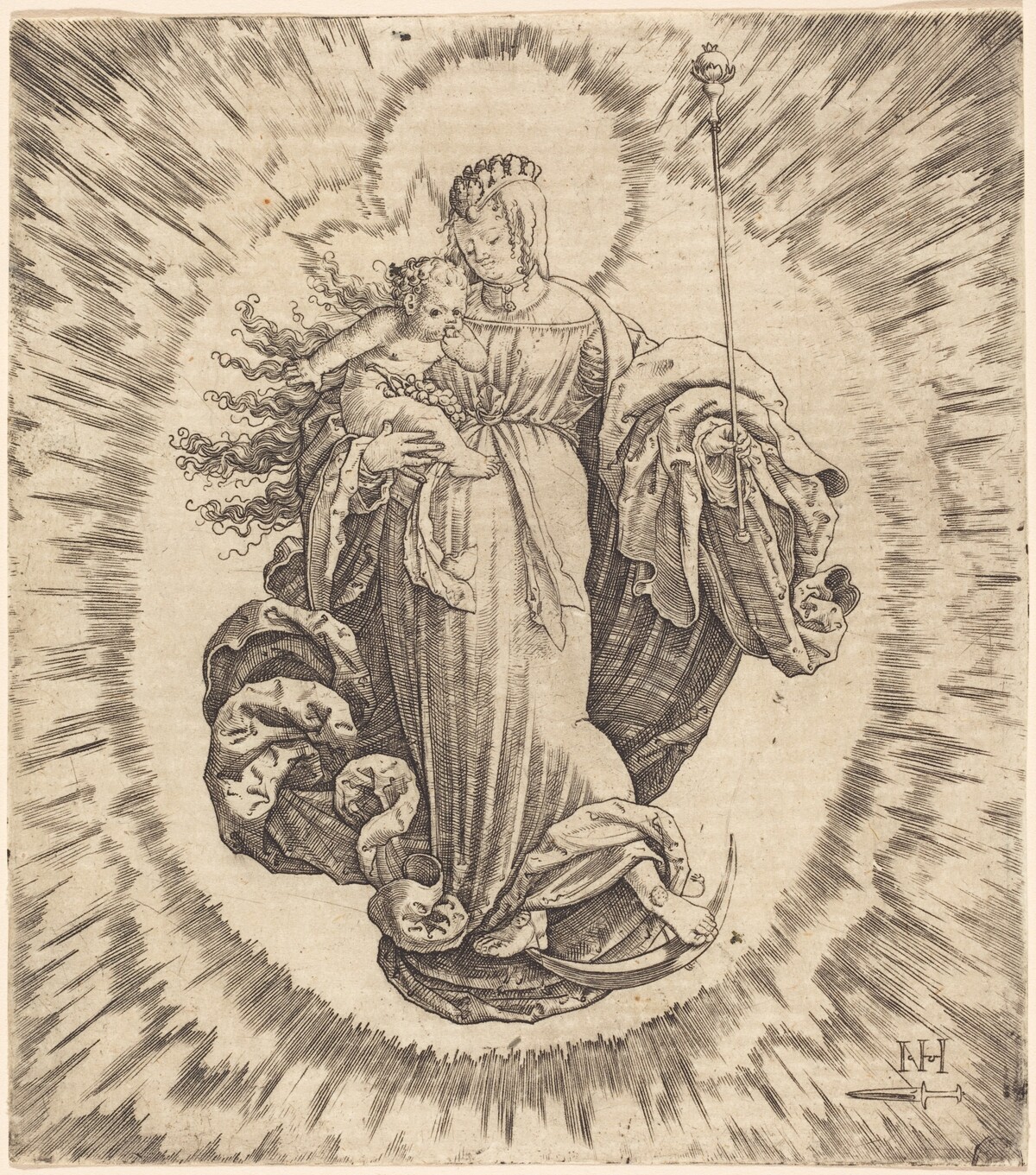 Madonna on a Crescent by Master N.H. with the Dagger