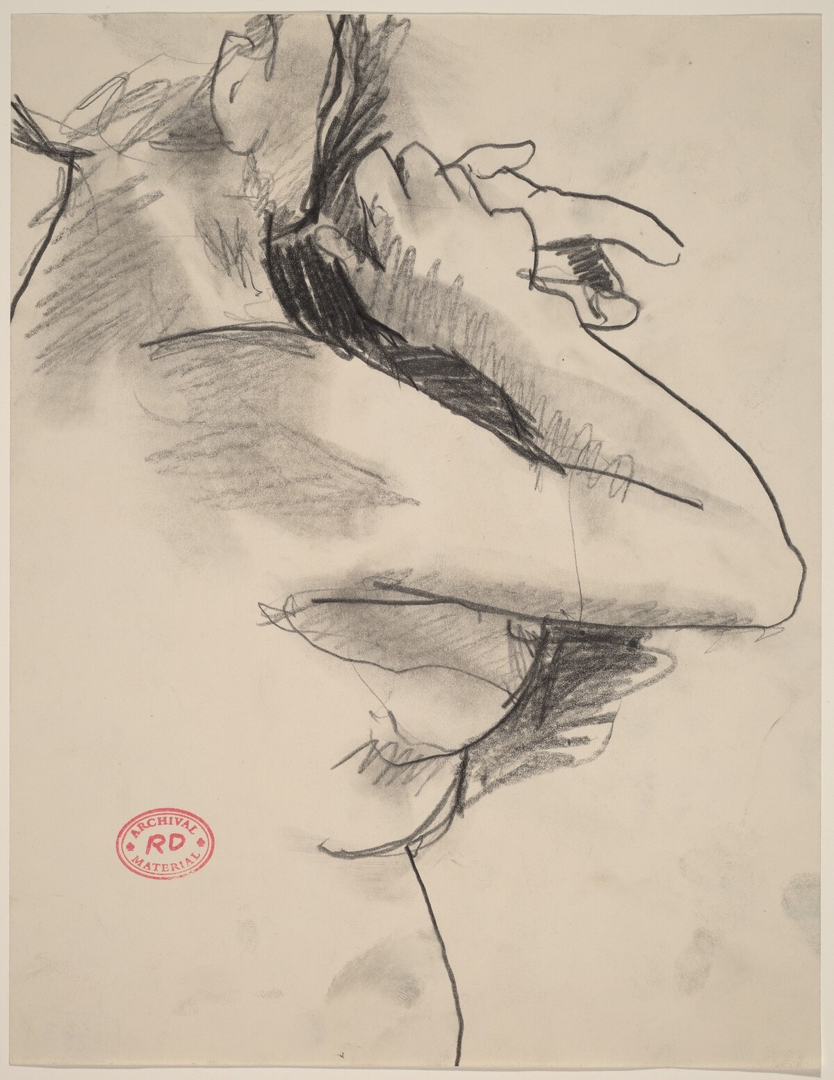Untitled [female nude with arms raised] by Richard Diebenkorn
