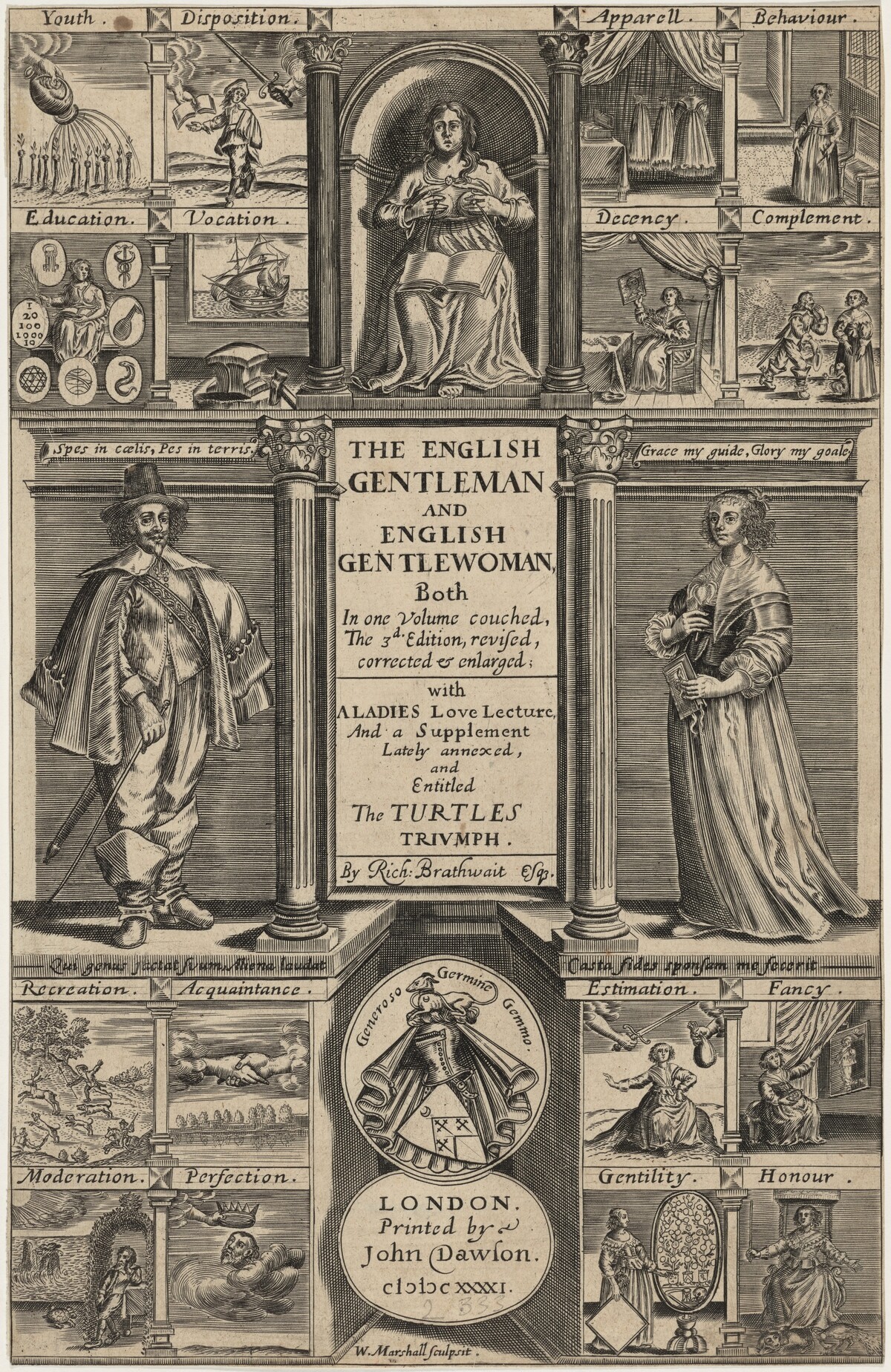 Title page to Richard Brathwait, English Gentleman and English Gentlewoman by William Marshall