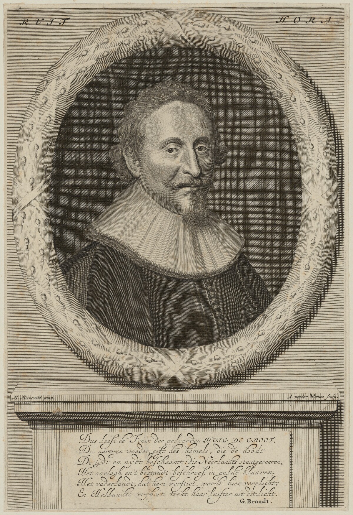 Hugo Grotius by Abraham Meindersz van der Wenne after Michiel van Miereveld