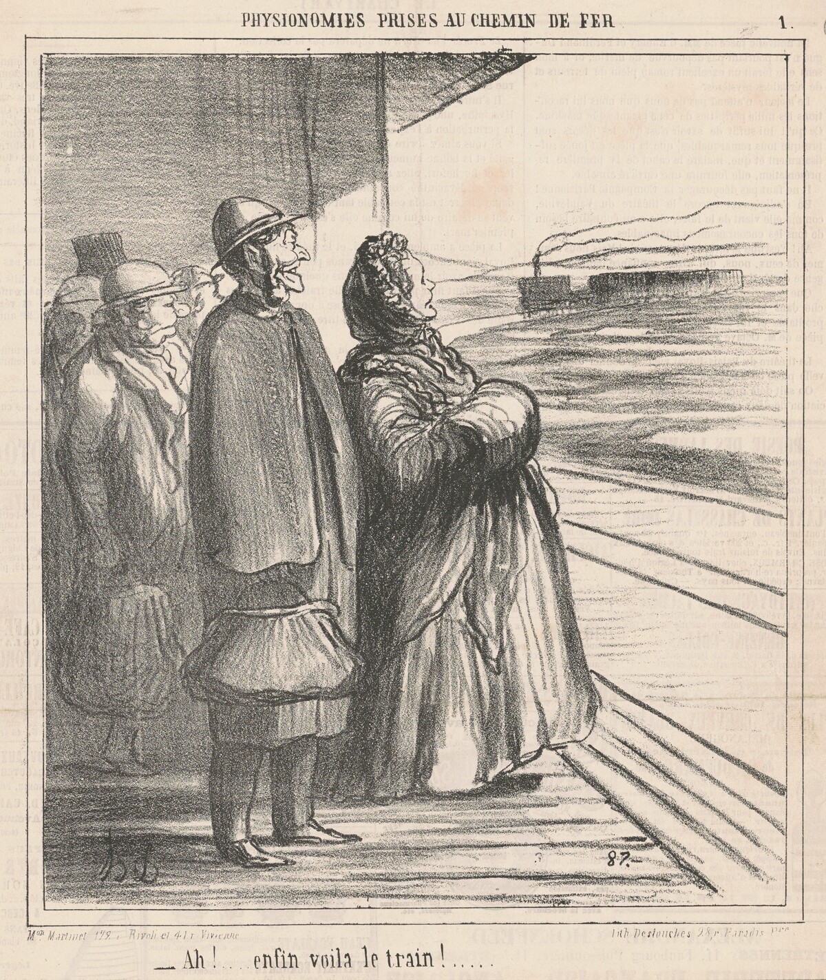 Ah! Enfin voila le train! ... by Honoré Daumier