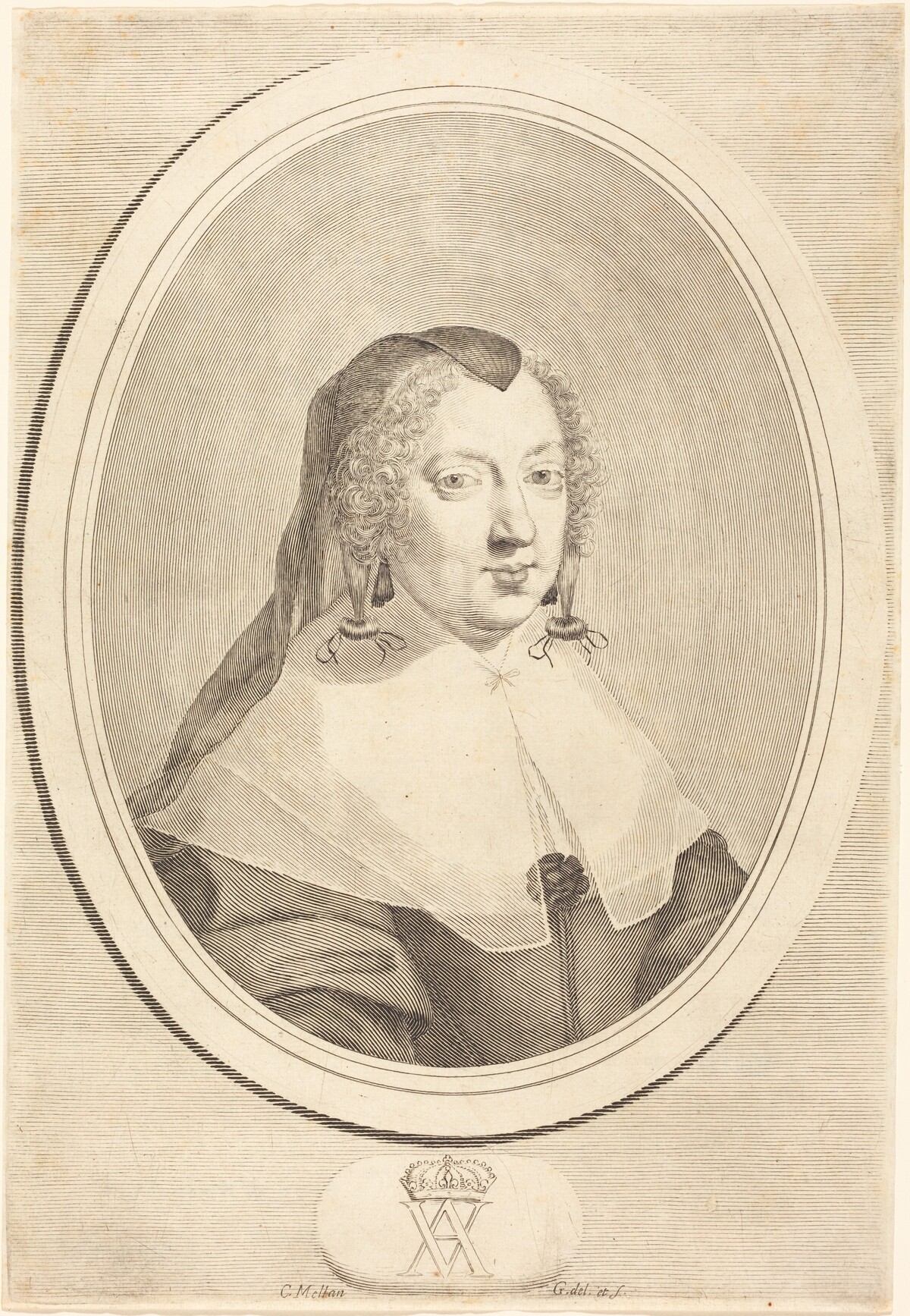 Anne of Austria by Claude Mellan