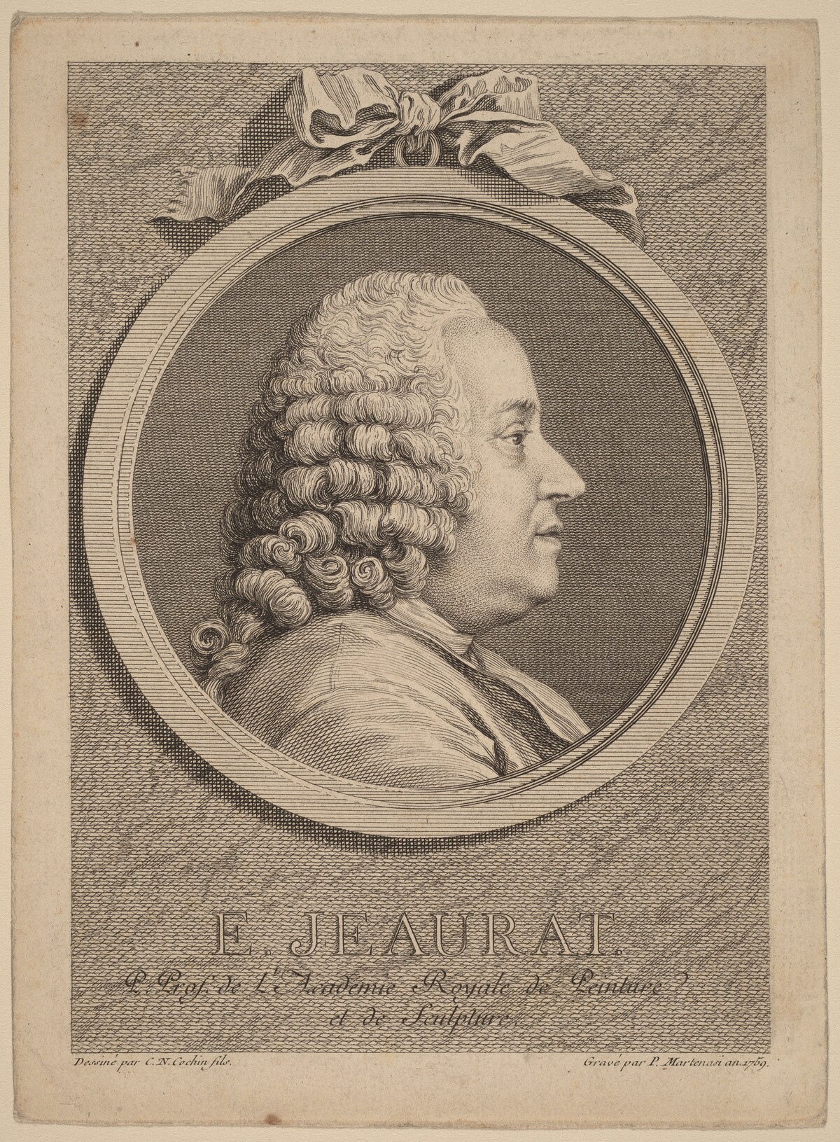 Edme-Sebastien Jeaurat by Pierre Francois Martenasie after Charles-Nicolas Cochin II