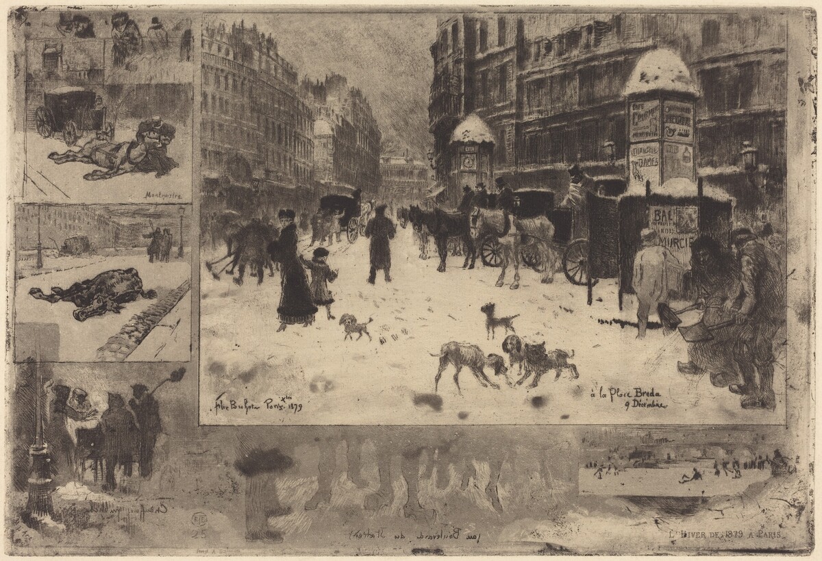L'Hiver à Paris (Winter in Paris) by Félix-Hilaire Buhot