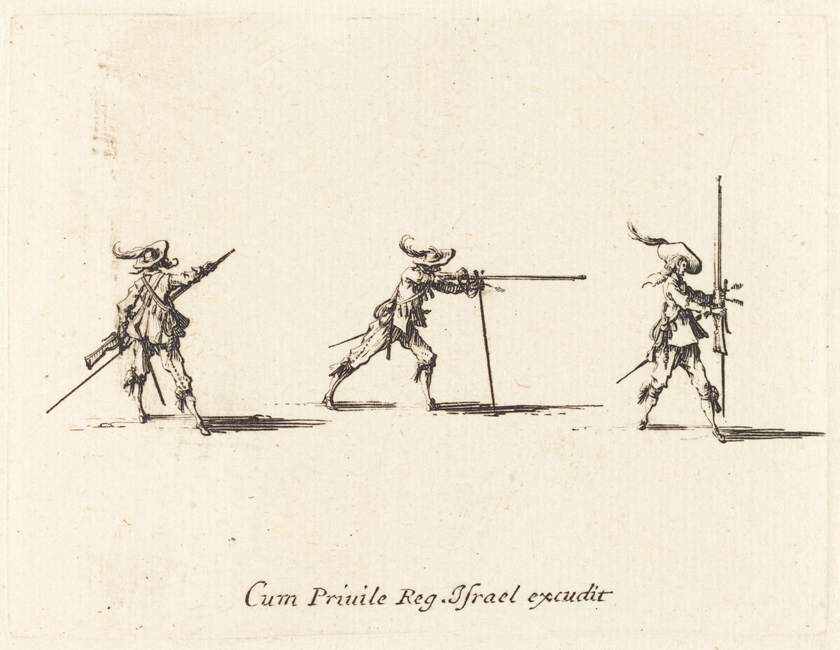 Taking the Firing Position with the Musket by Jacques Callot