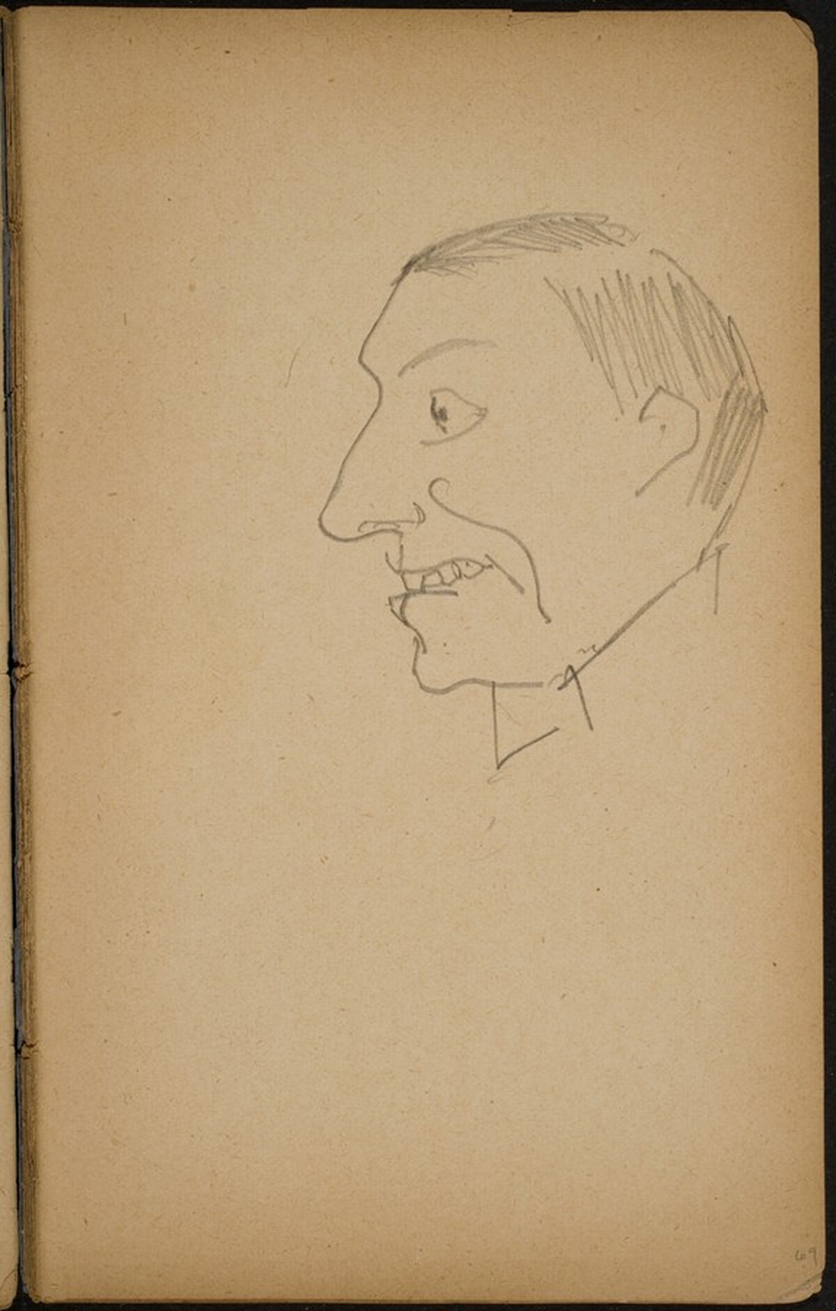 Männliche Bildnisstudie (Male Portrait Study) [p. 69] by Max Beckmann
