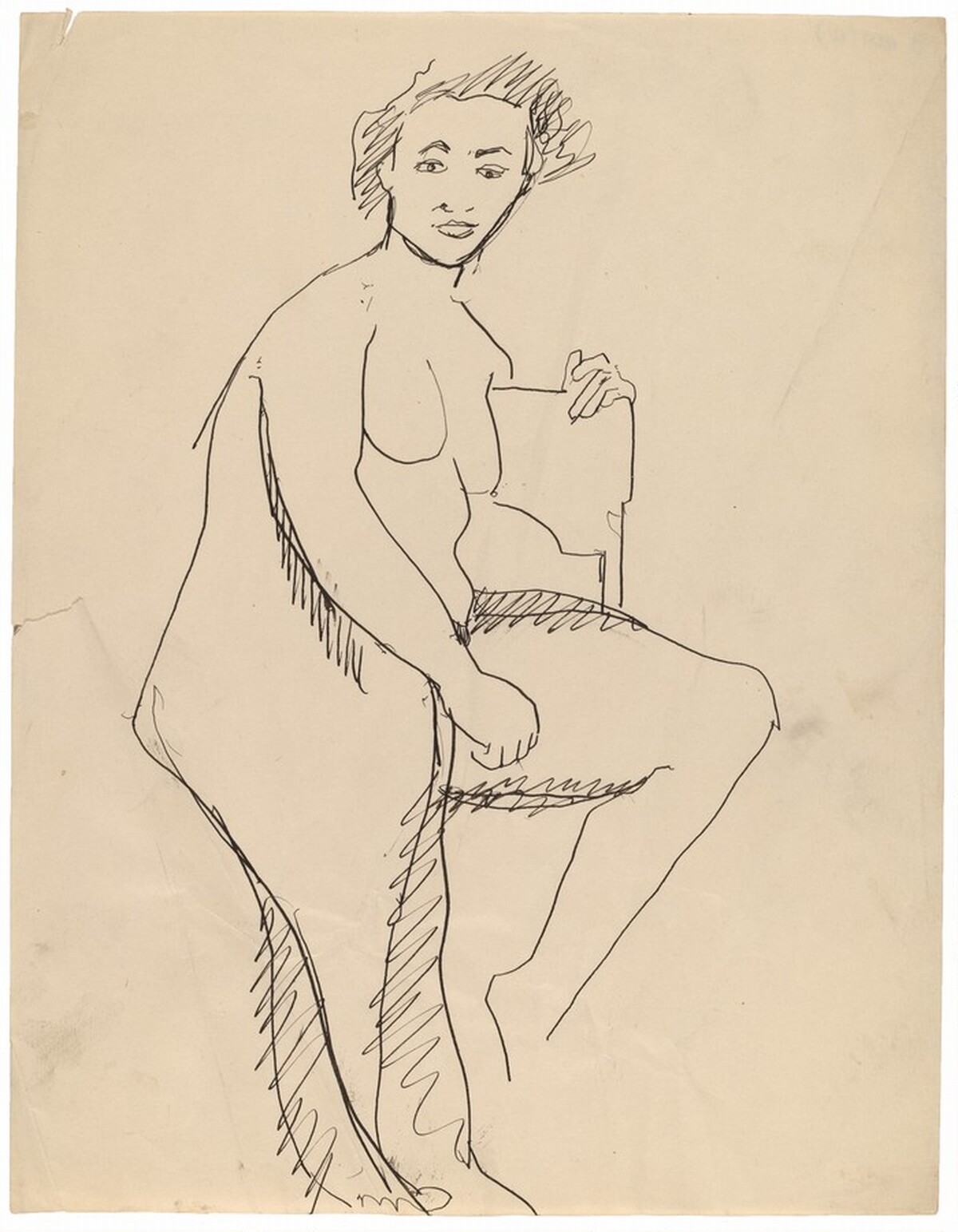 Nude Sideways on a Chair, Right Leg Extended to Ground by Mark Rothko