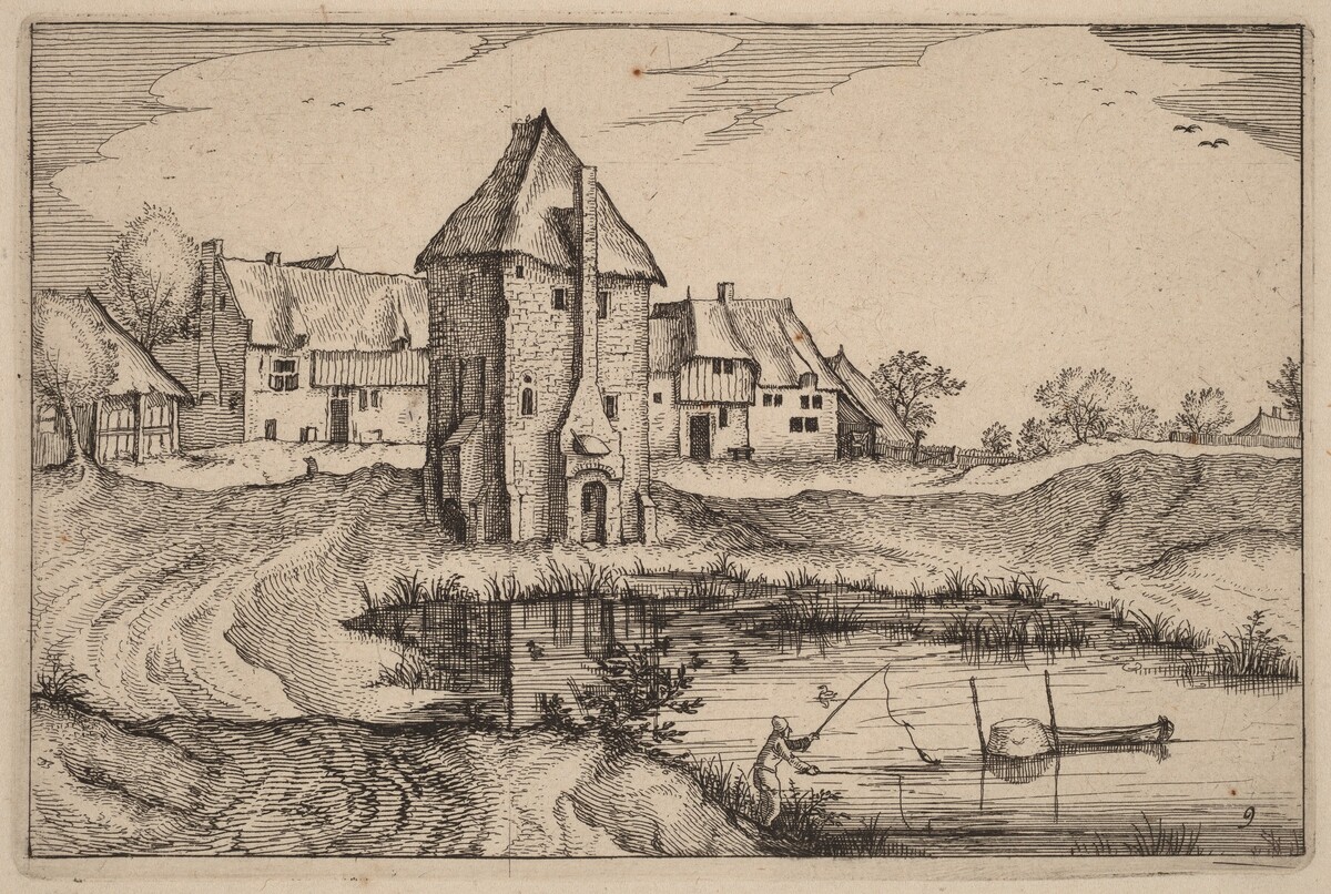 The Pond by Claes Jansz Visscher after Johannes van Doetechum, the Elder after Lucas van Doetechum after Master of the Small Landscapes