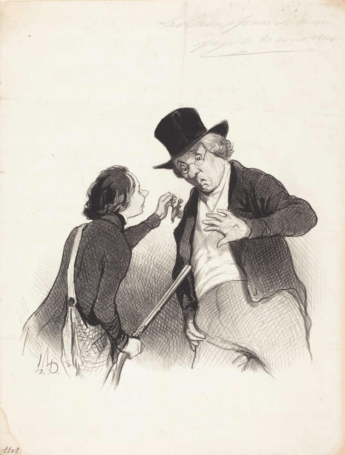 Un Début a la chasse by Honoré Daumier