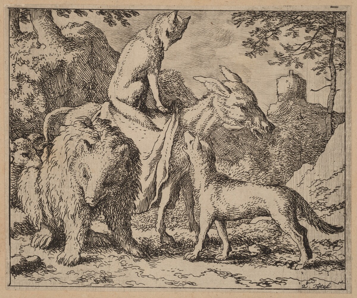 Reynard Seated Atop the Ass by Allart van Everdingen