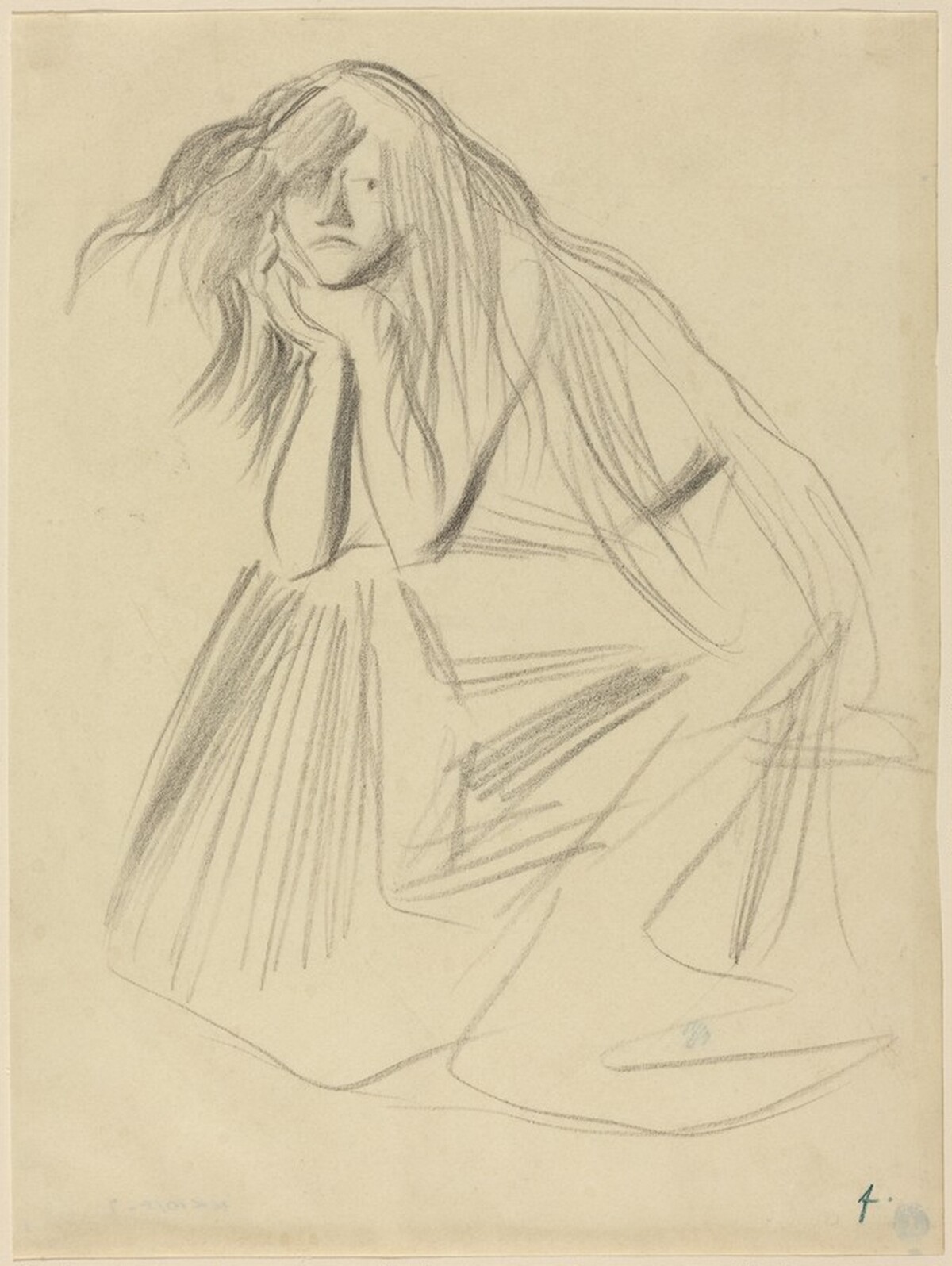 Seated Woman, Chin on Hands by Jean-Louis Forain
