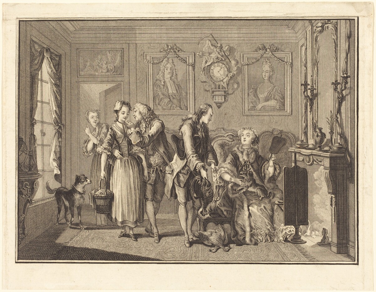 La jolie fermiere by Joseph de Longueil after Charles Eisen
