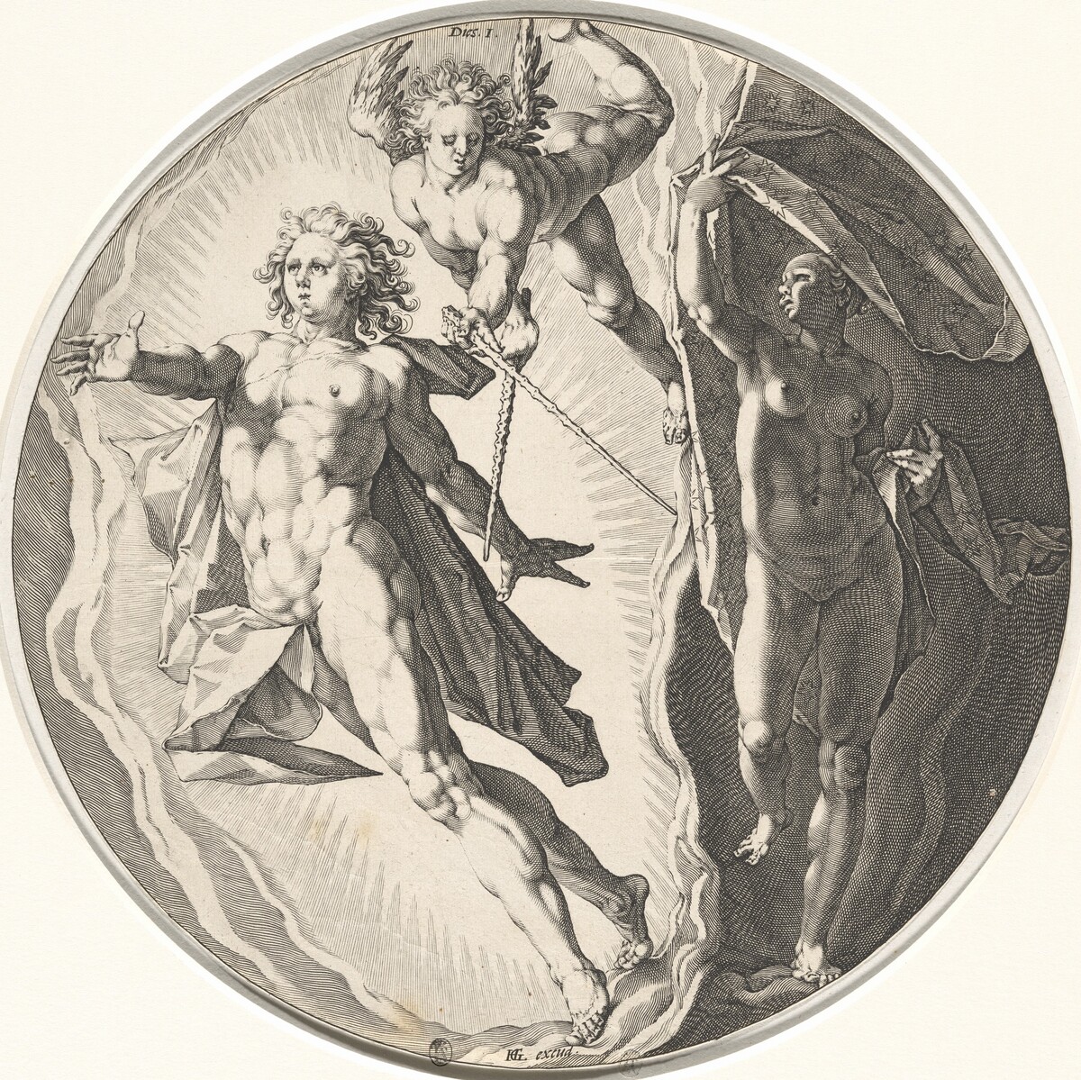 Dies I (First Day) by Jan Muller, after Hendrick Goltzius
